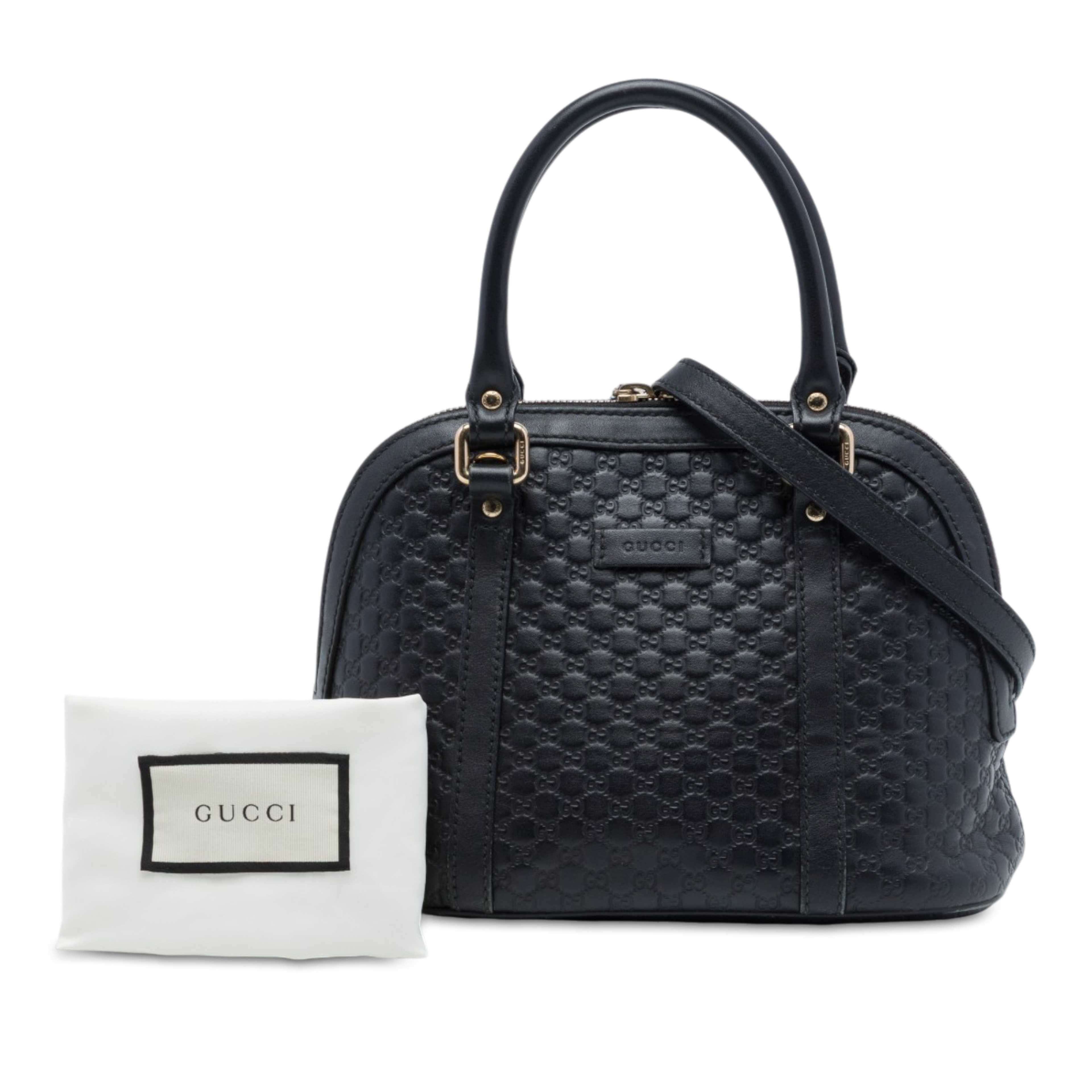 Gucci Mini Microguccissima Dome Satchel, från Luxclusif, i färgen svart. Klicka för att öppna bilden i stort format