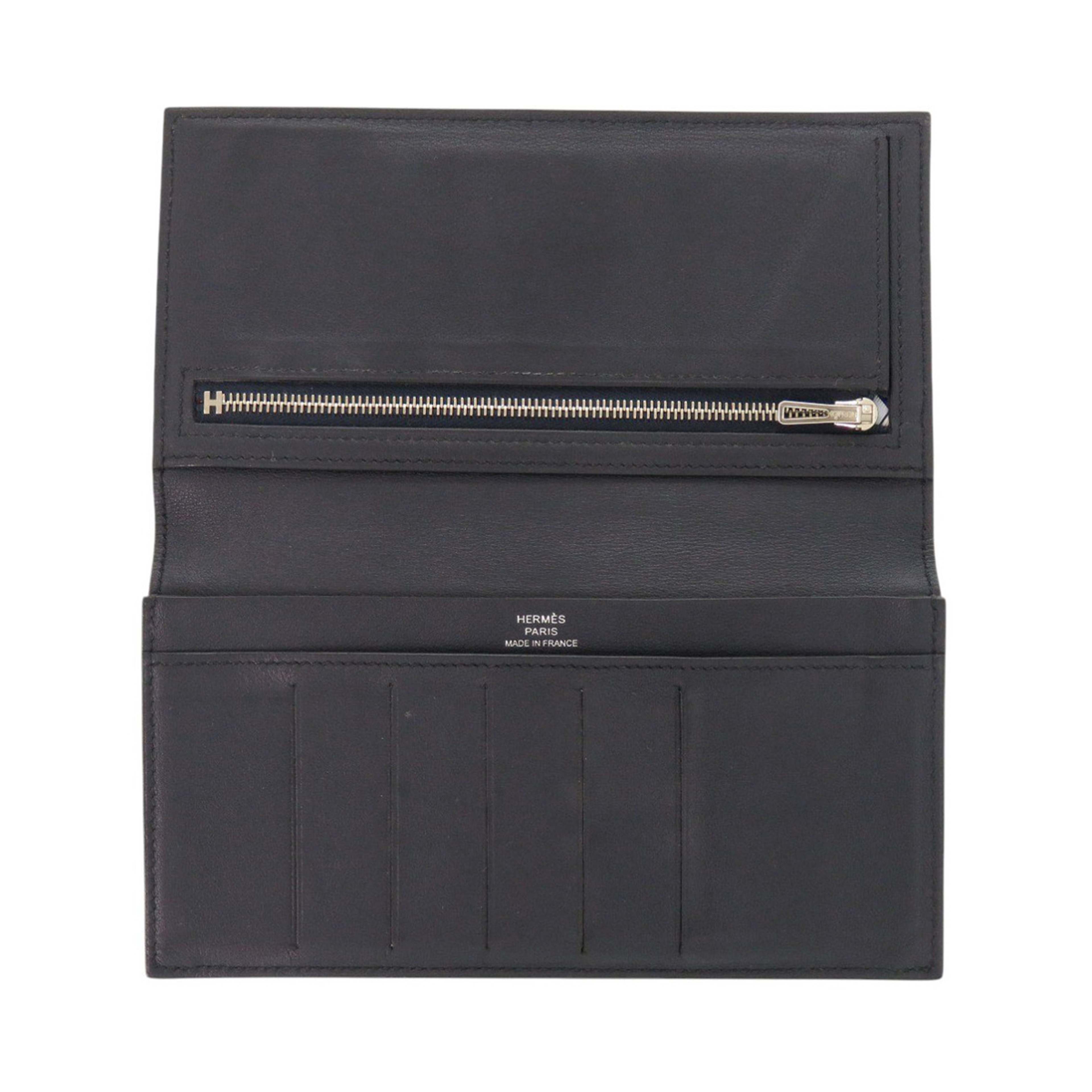 Hermès Swift Citizen Twill Long Wallet, från Luxclusif, i färgen blå. Klicka för att öppna bilden i stort format