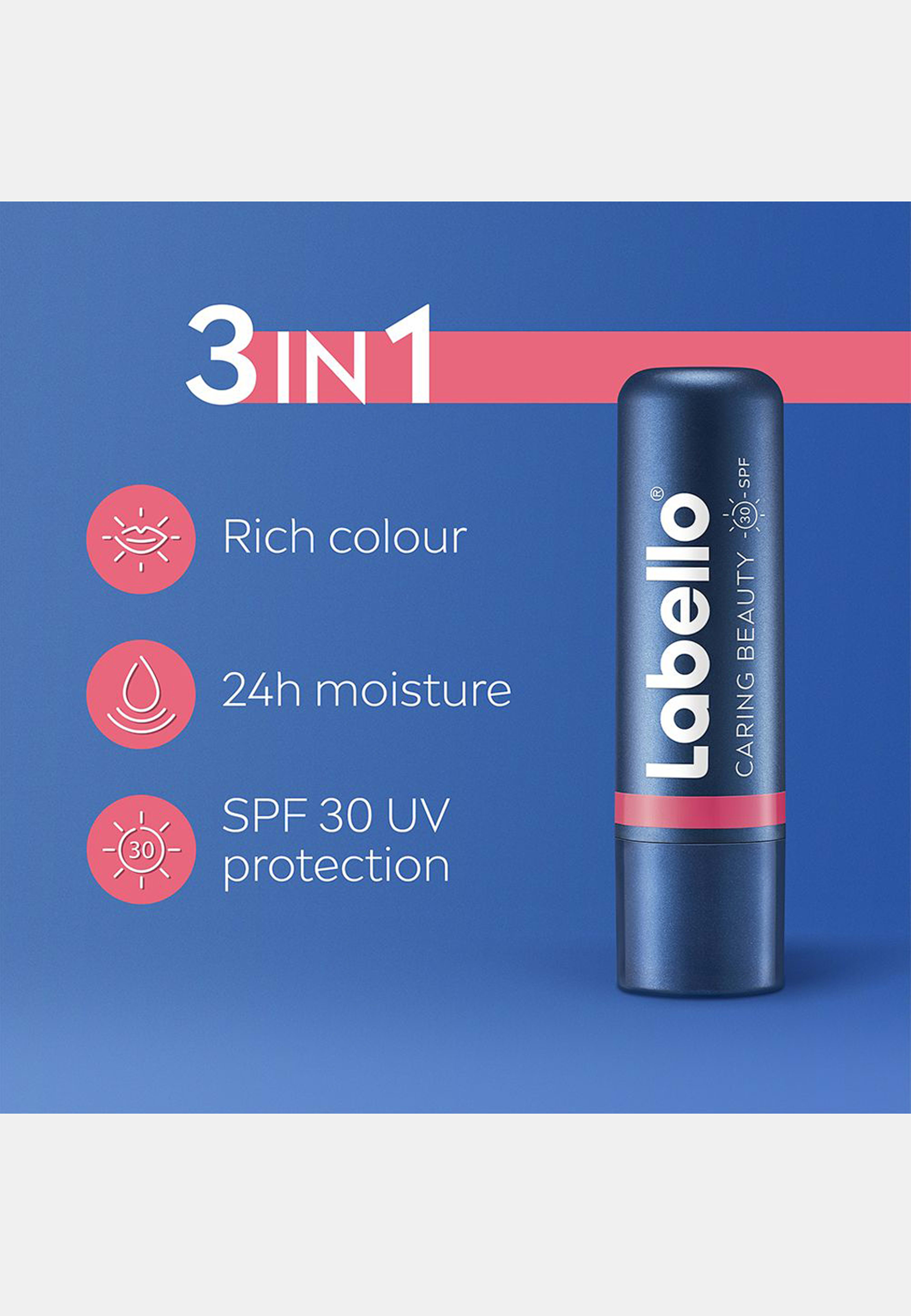 Läppbalsam Caring Beauty Rose-Nude 4,8 g Labello