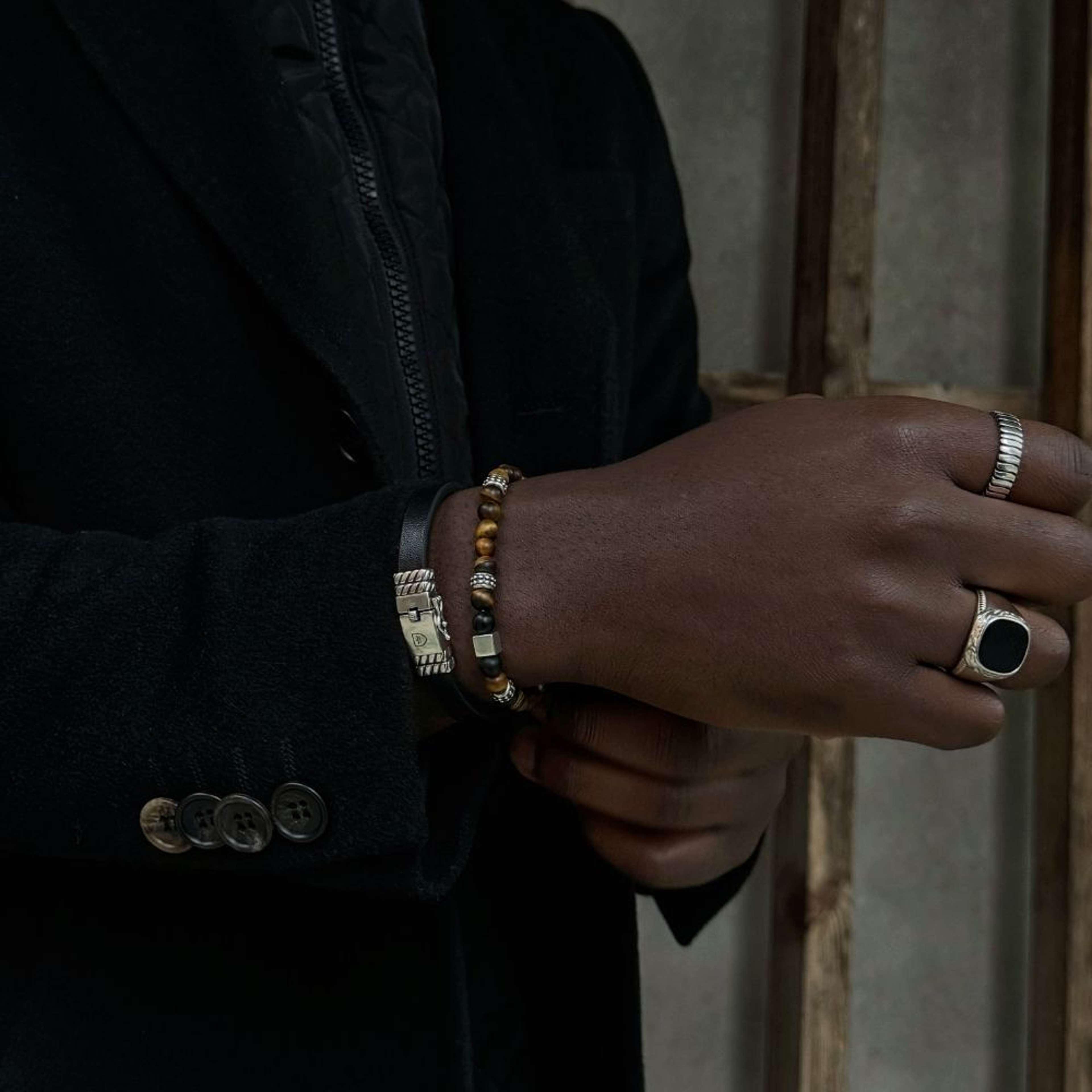 Silver/beadsarmband | tigeröga/onyx | Nobel By Billgren