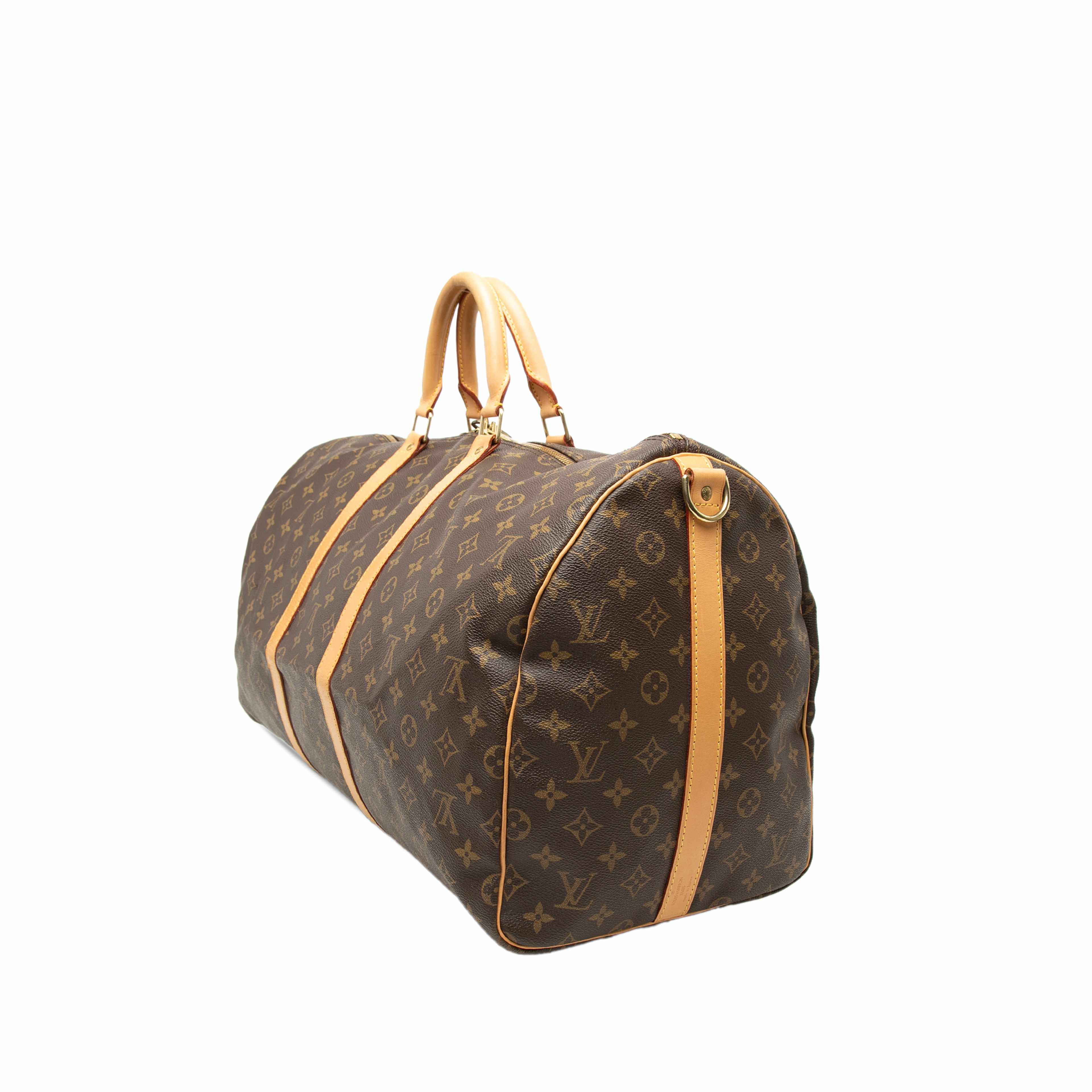 Louis Vuitton Monogram Keepall Bandouliere 55, från Luxclusif, i färgen brown. Klicka för att öppna bilden i stort format