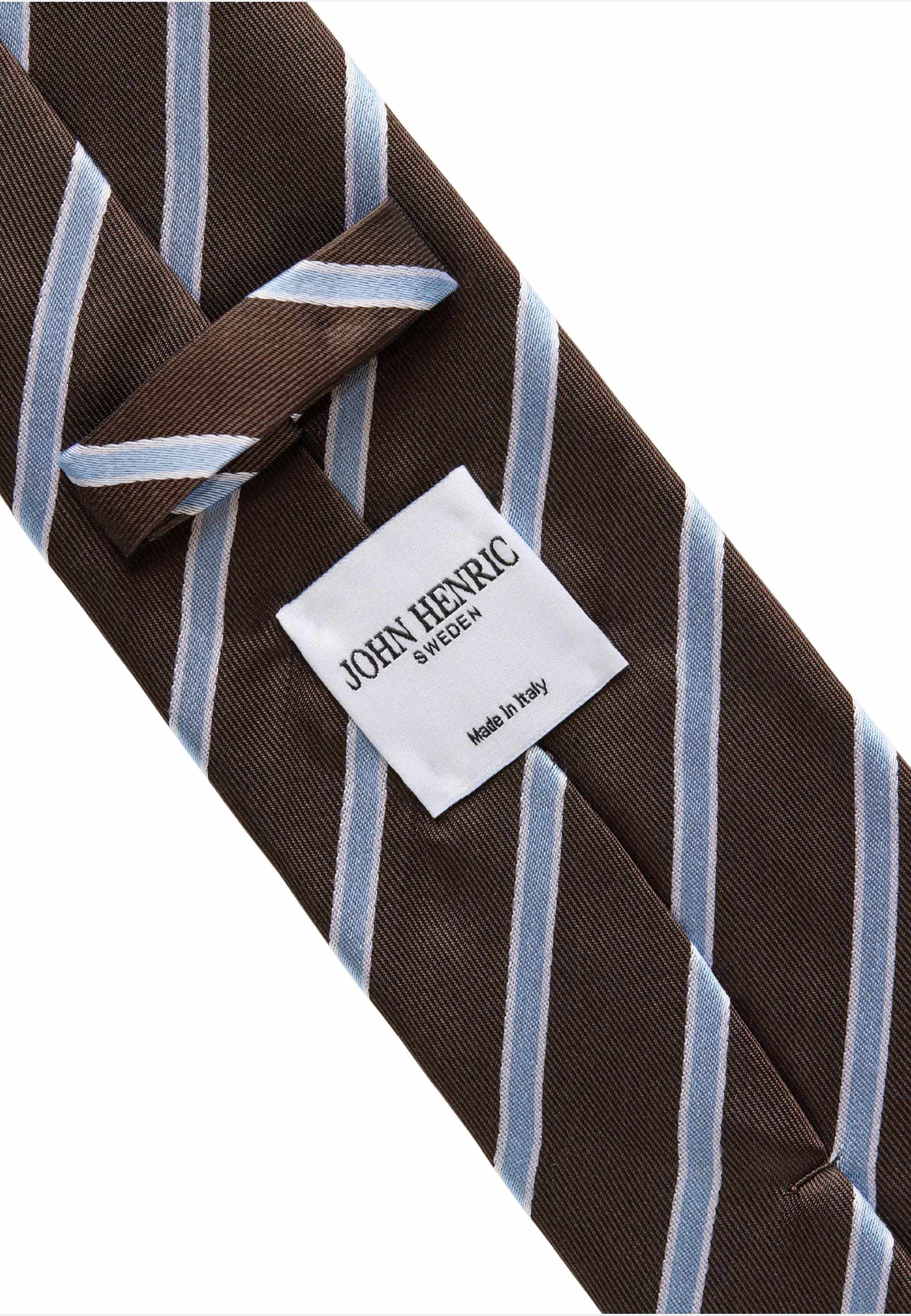 Silk Woven Stripe Tie, från John Henric, i färgen brown. Klicka för att öppna bilden i stort format