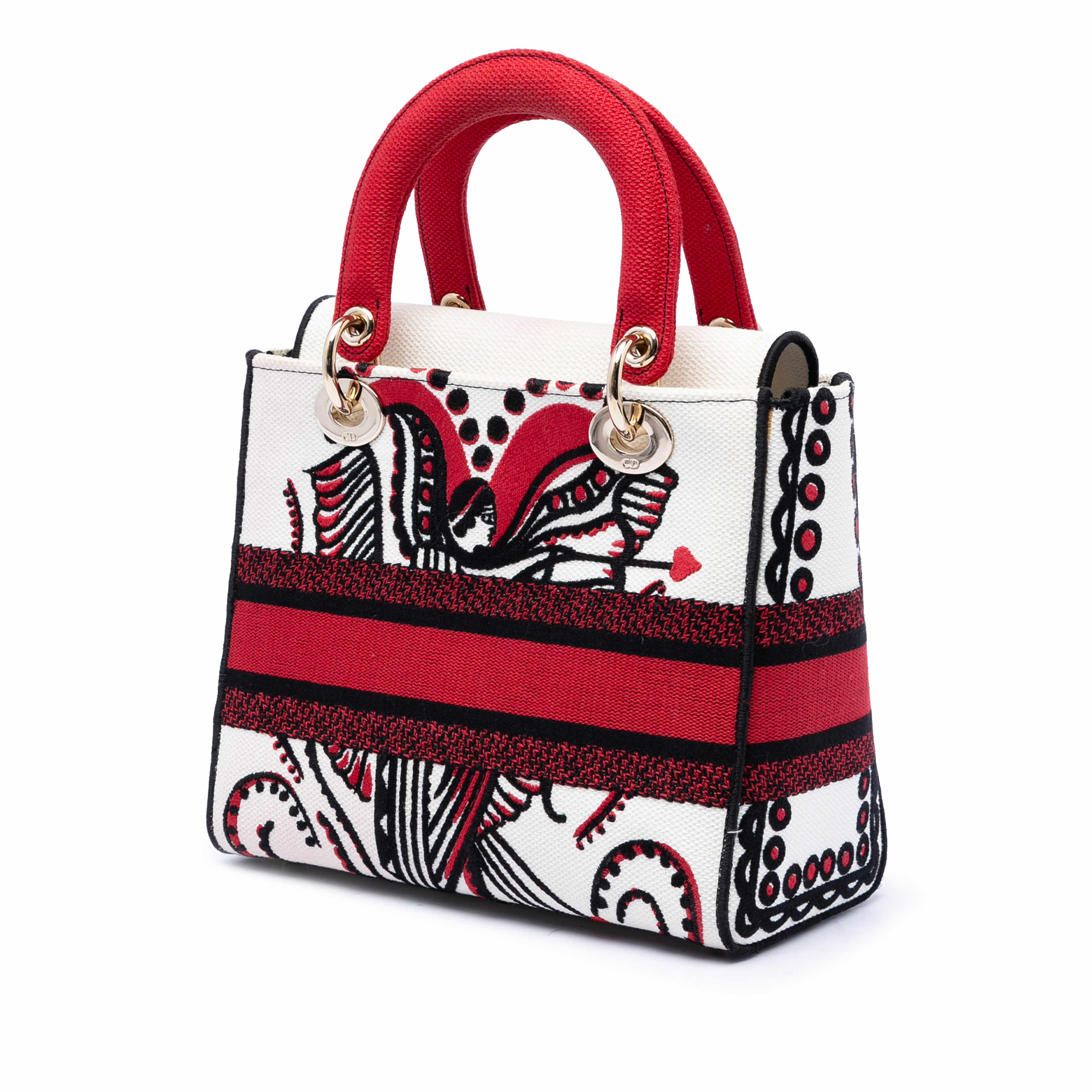 Dior Medium Embroidered Canvas Cupidon Lady D Lite, från Luxclusif, i färgen vit. Klicka för att öppna bilden i stort format