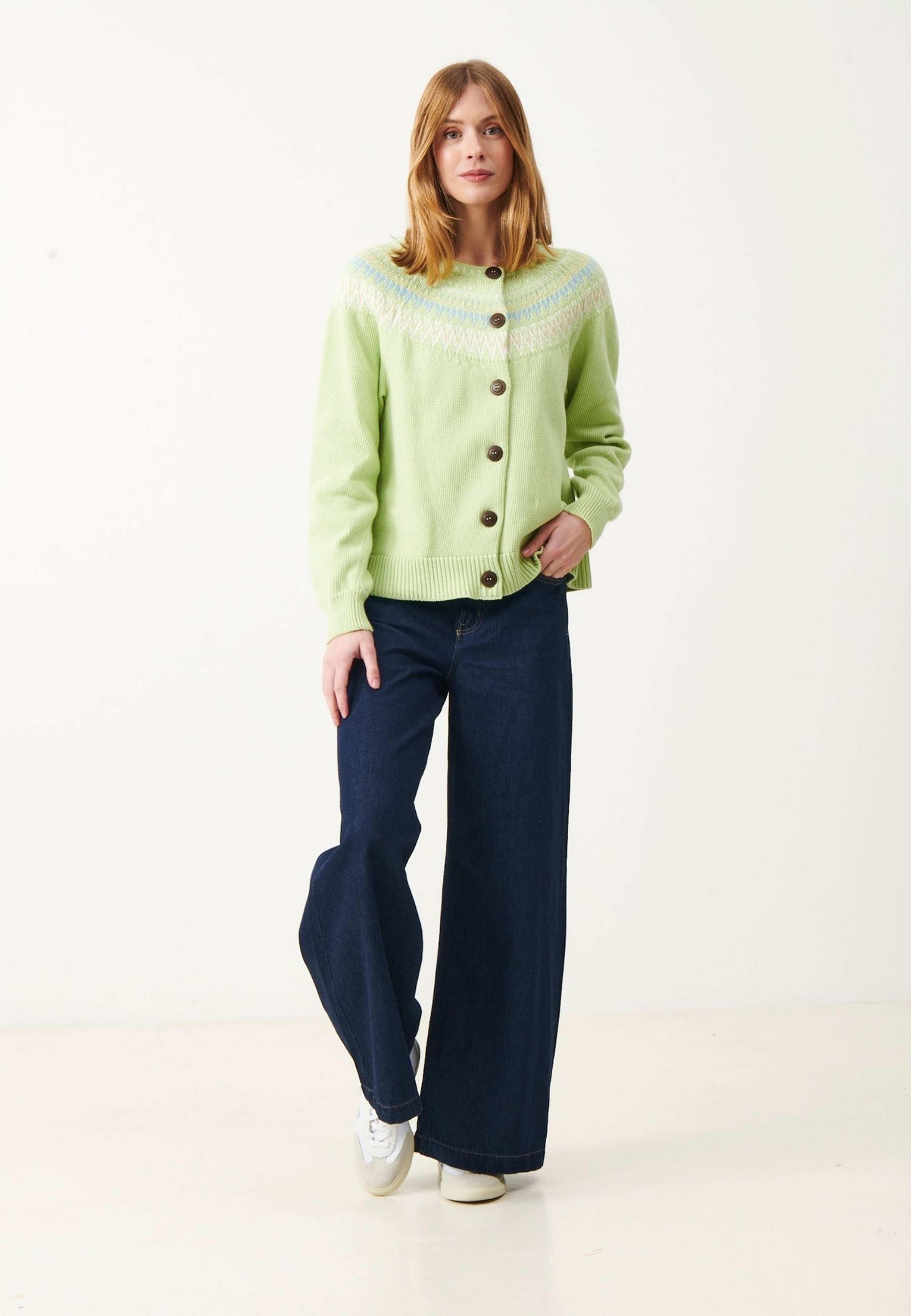 Joelle Cotton Cardigan, från Jumperfabriken, i färgen green. Klicka för att öppna bilden i stort format