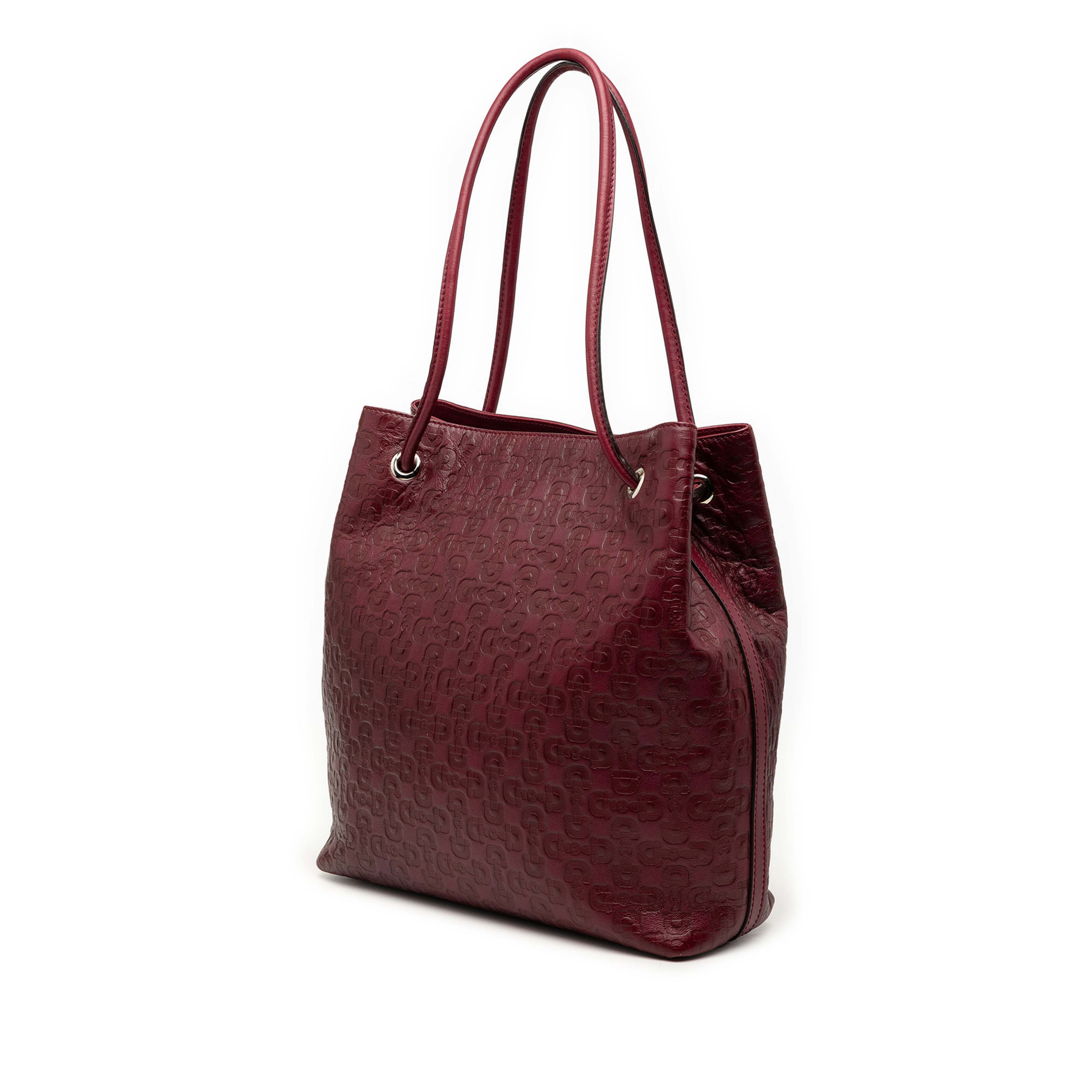 Gucci Horsebit Leather Gifford Tote, från Luxclusif, i färgen bordeaux. Klicka för att öppna bilden i stort format