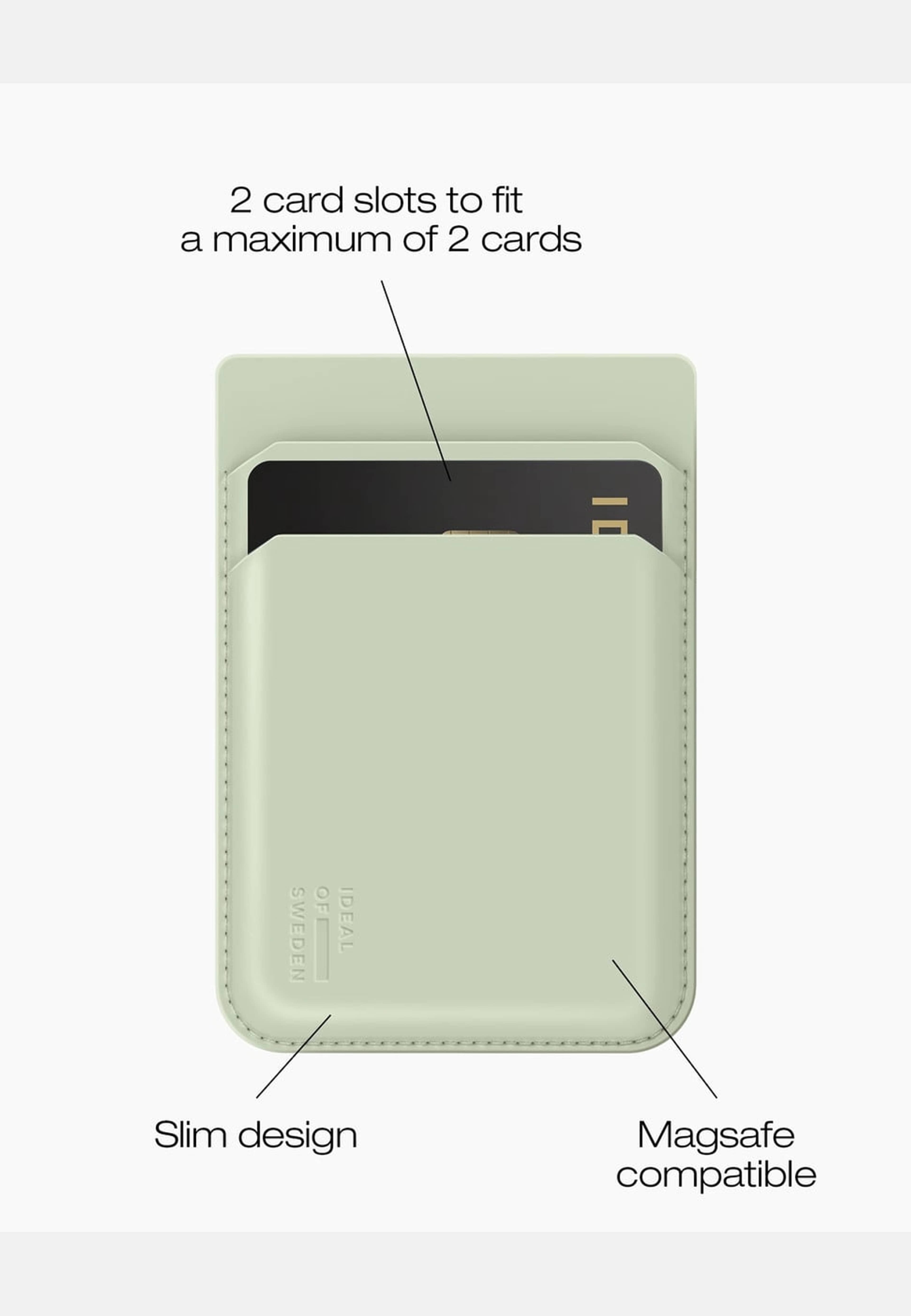 Magnetic Card Holder Magsafe Sage Green, från Ideal Of Sweden, i färgen green. Klicka för att öppna bilden i stort format