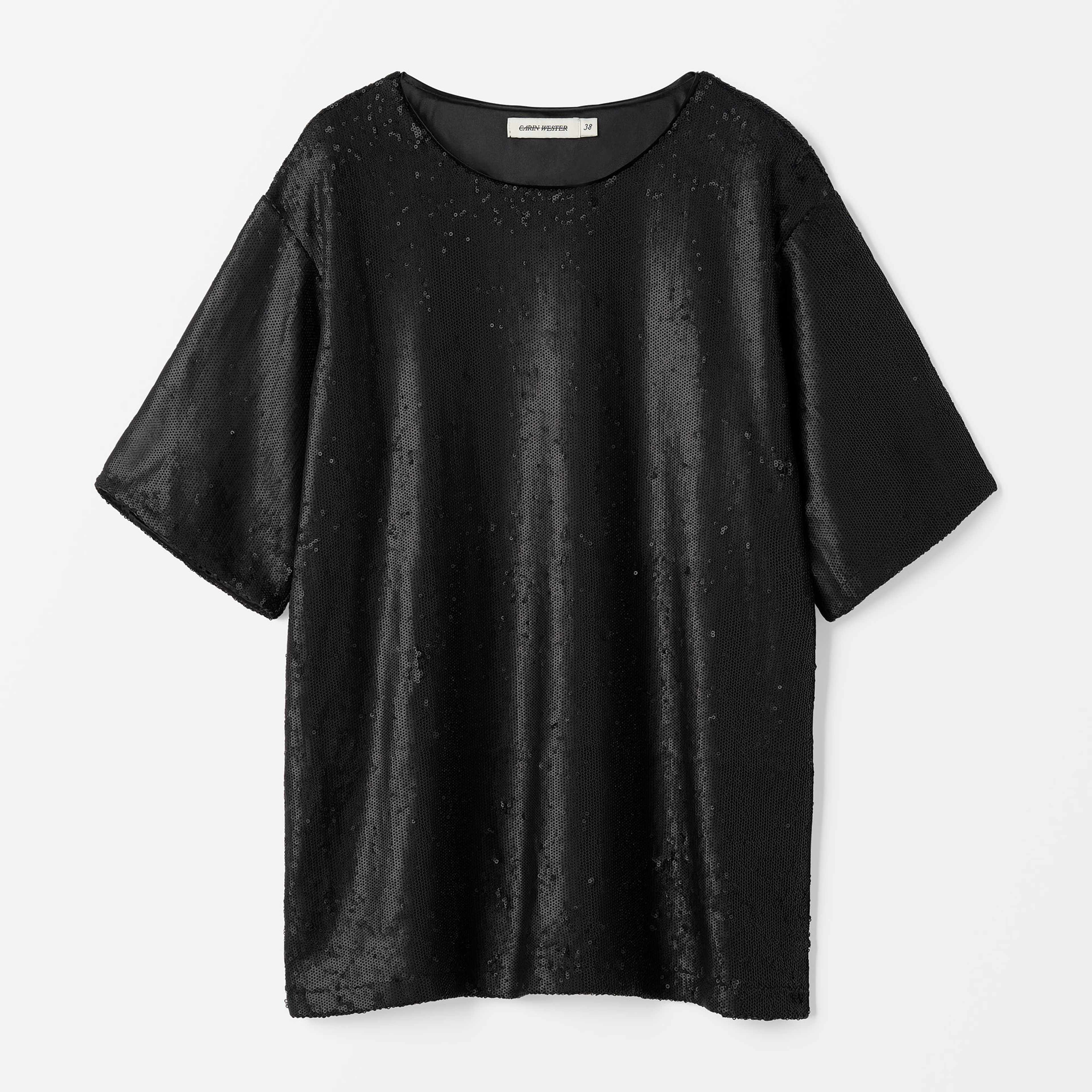 Paljettklädd topp SELMA Sequince, från Carin Wester, i färgen Black. Klicka för att öppna bilden i stort format