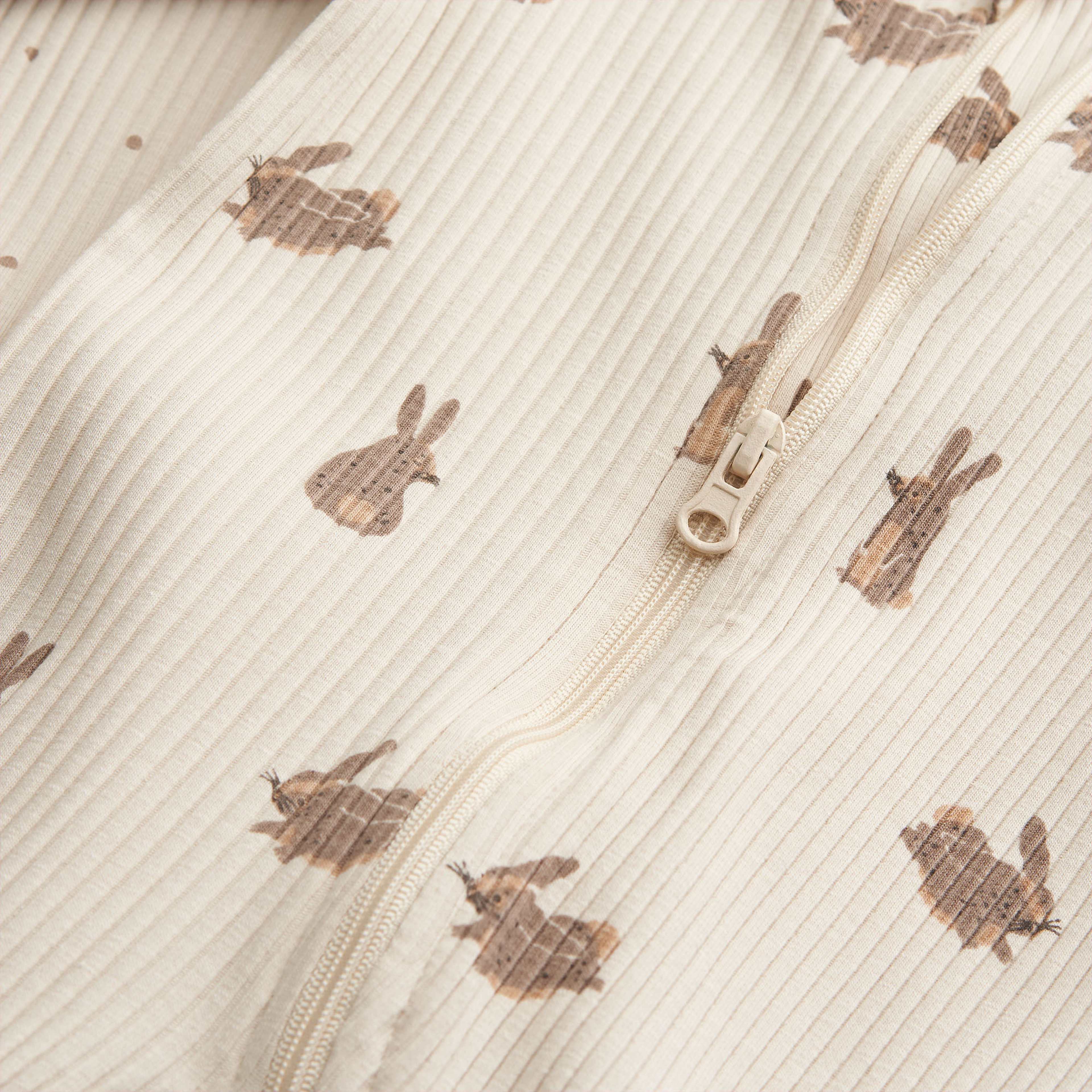 Ribbstickad pyjamas med dragkedja LUCY, 2-pack