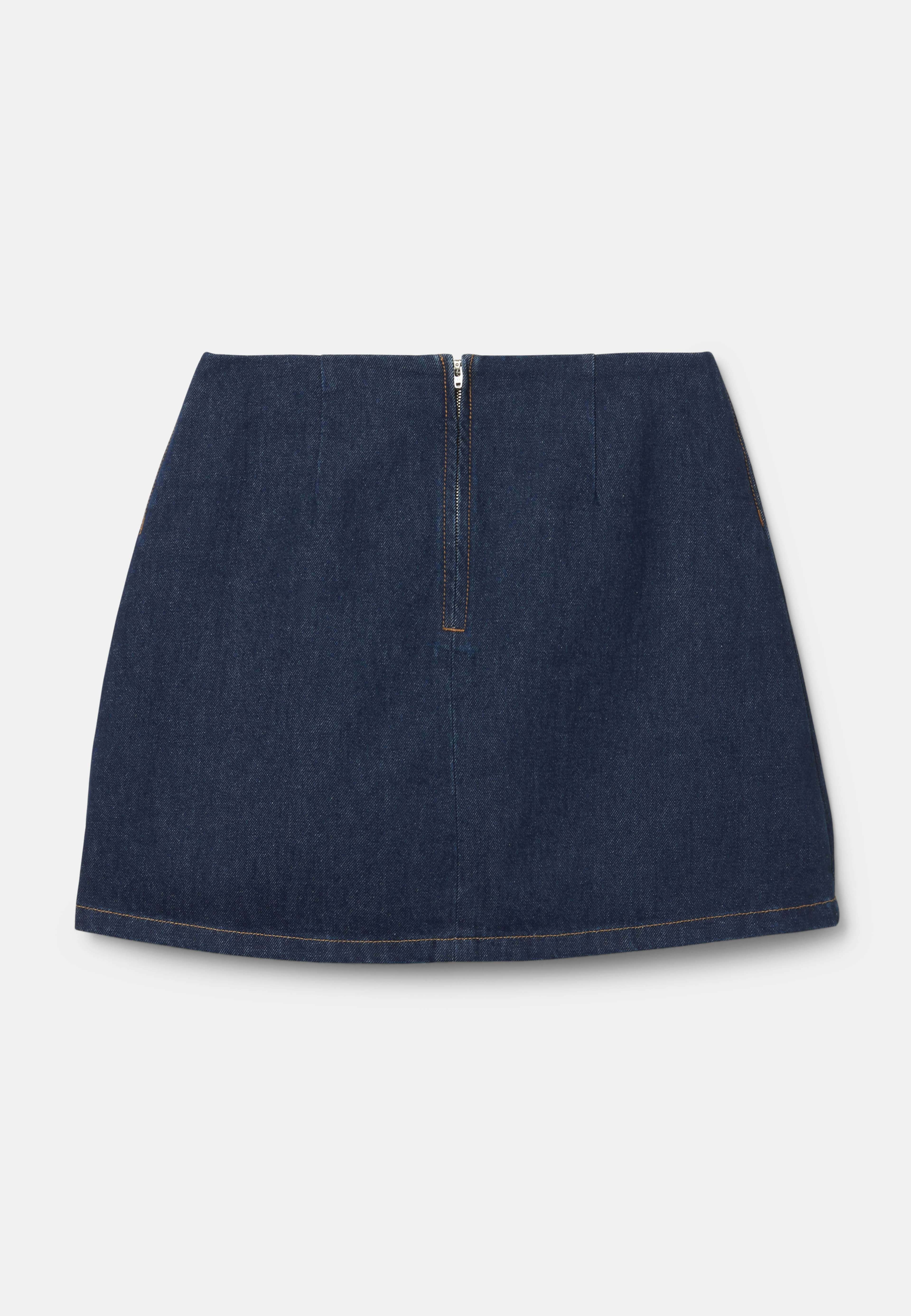 Denimkjol med dragkedja INDRA