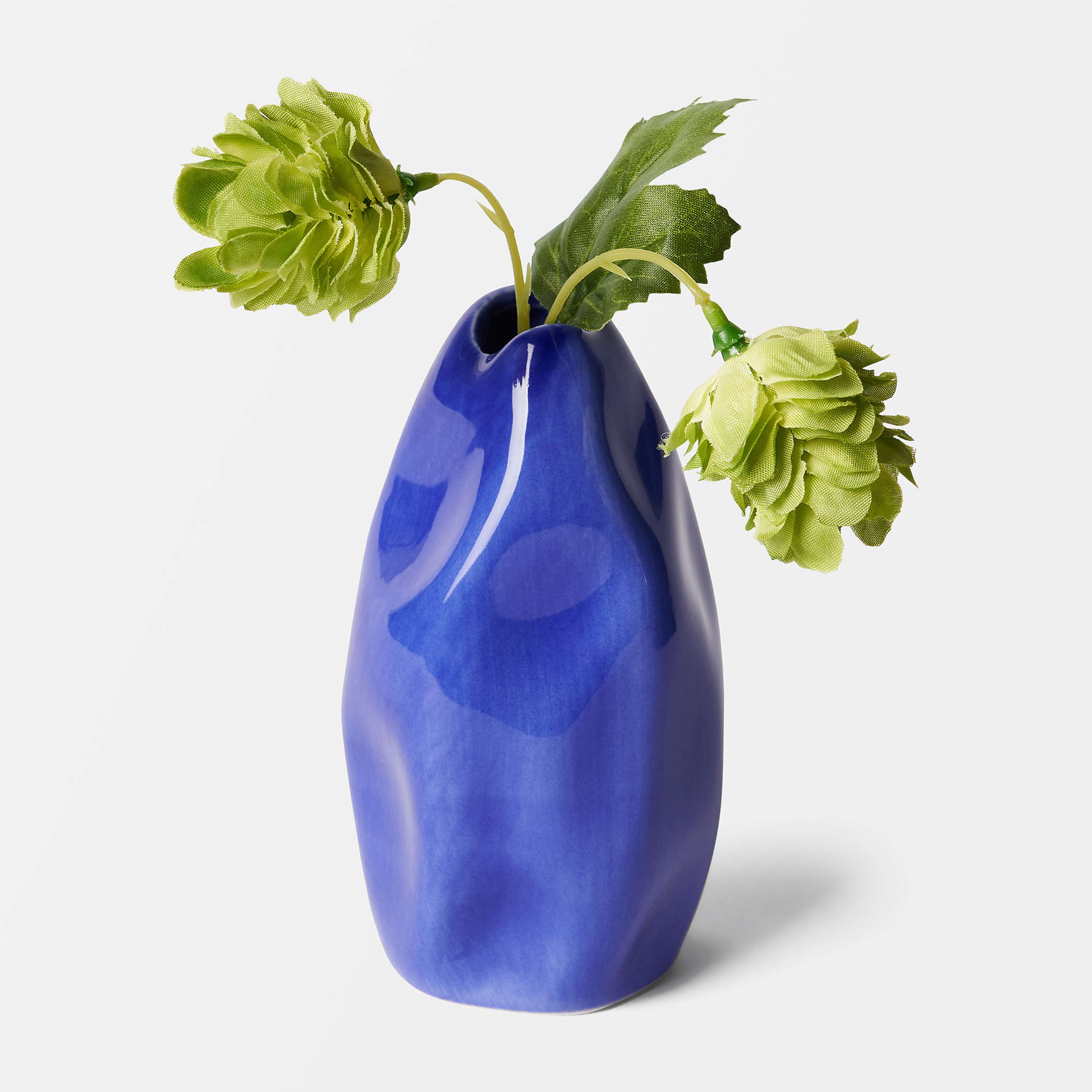 Minivas ORGANIC 11 cm, från Åhléns Home, i färgen Blue. Klicka för att öppna bilden i stort format