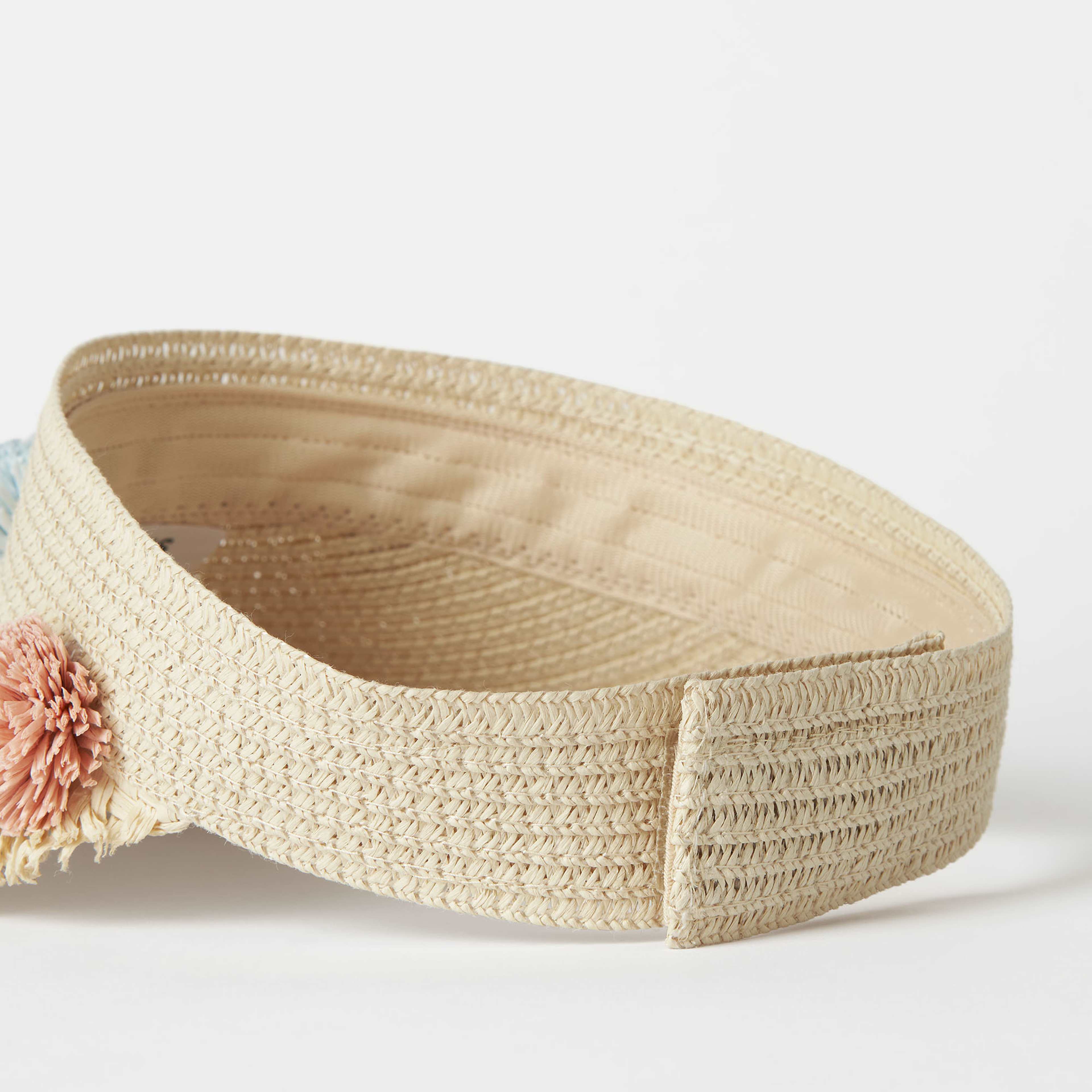 Solskärm med pompoms BEACH