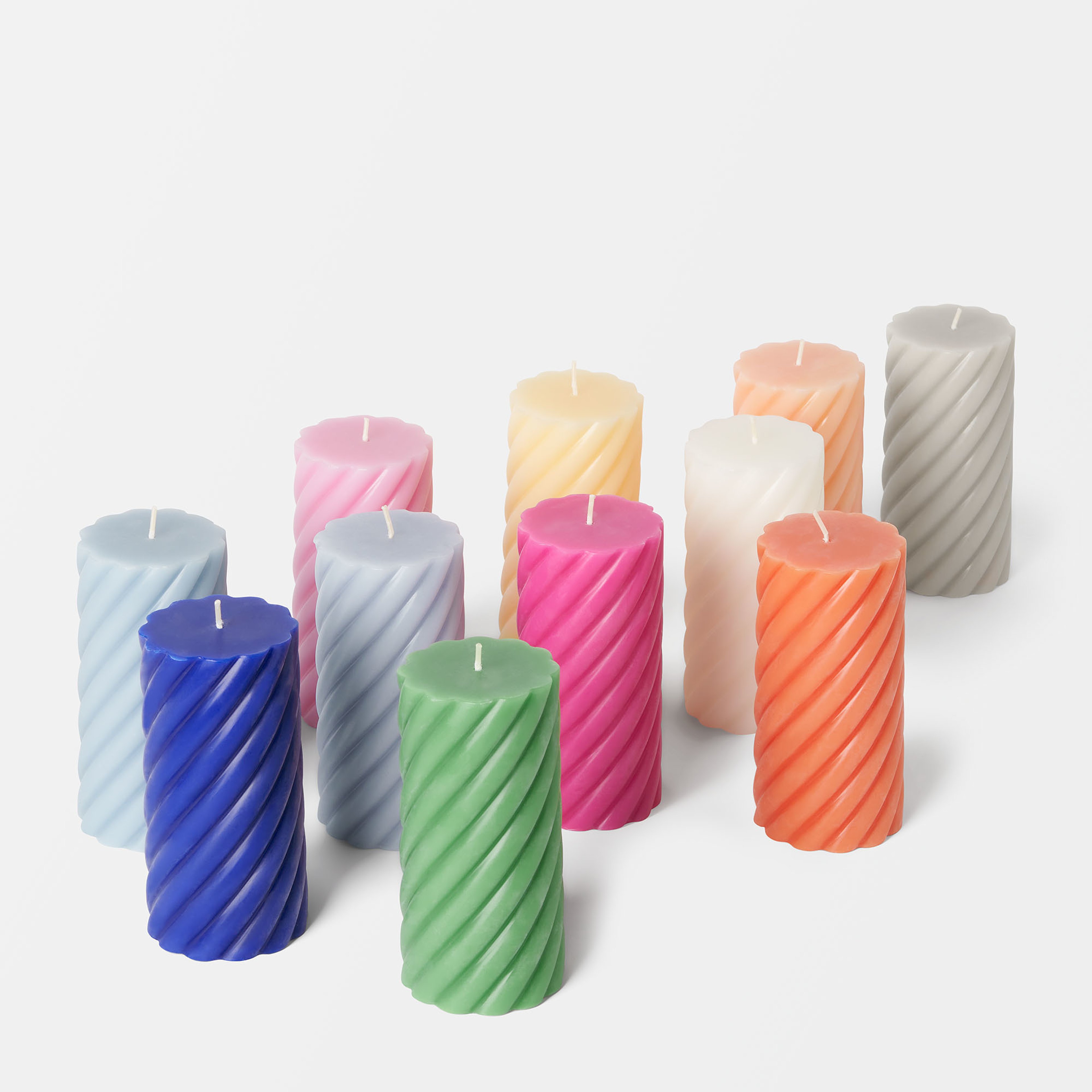Vridet blockljus 14 cm