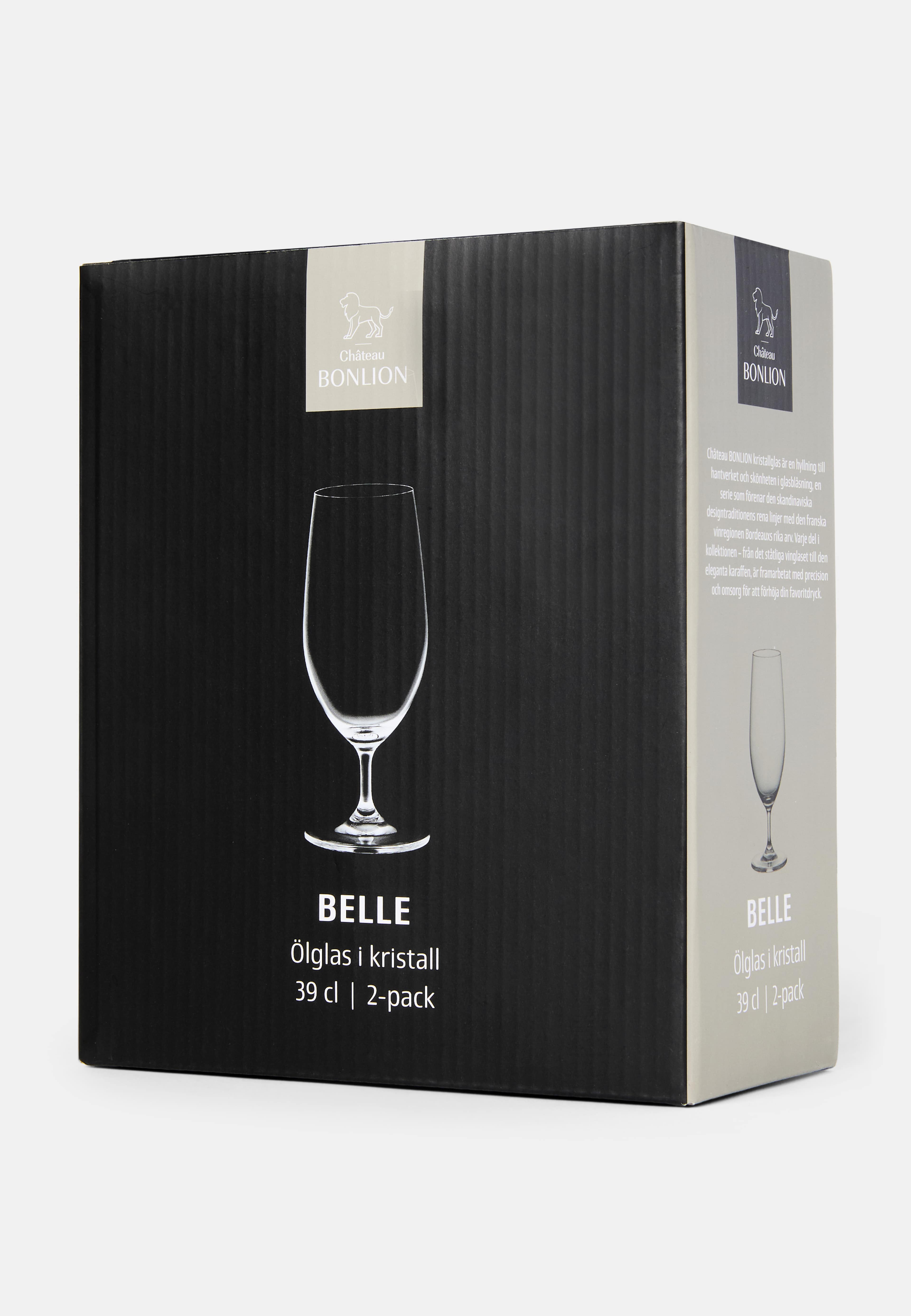 Ölglas kristall BELLE 39 cl, 2-pack, från Chateau BONLION, i färgen Clear. Klicka för att öppna bilden i stort format