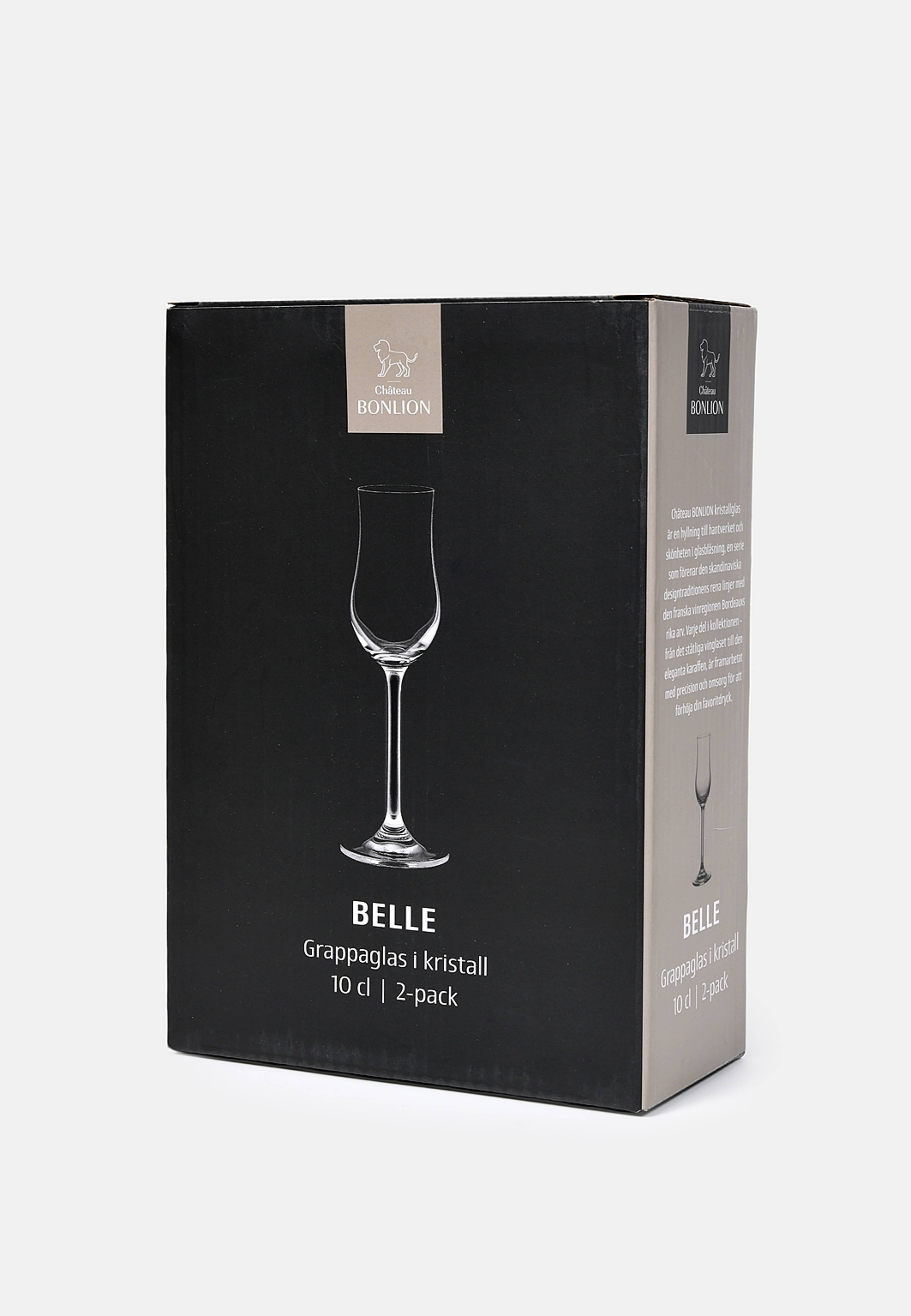 Grappaglas kristall BELLE 10 cl, 2-pack, från Chateau BONLION, i färgen Clear. Klicka för att öppna bilden i stort format