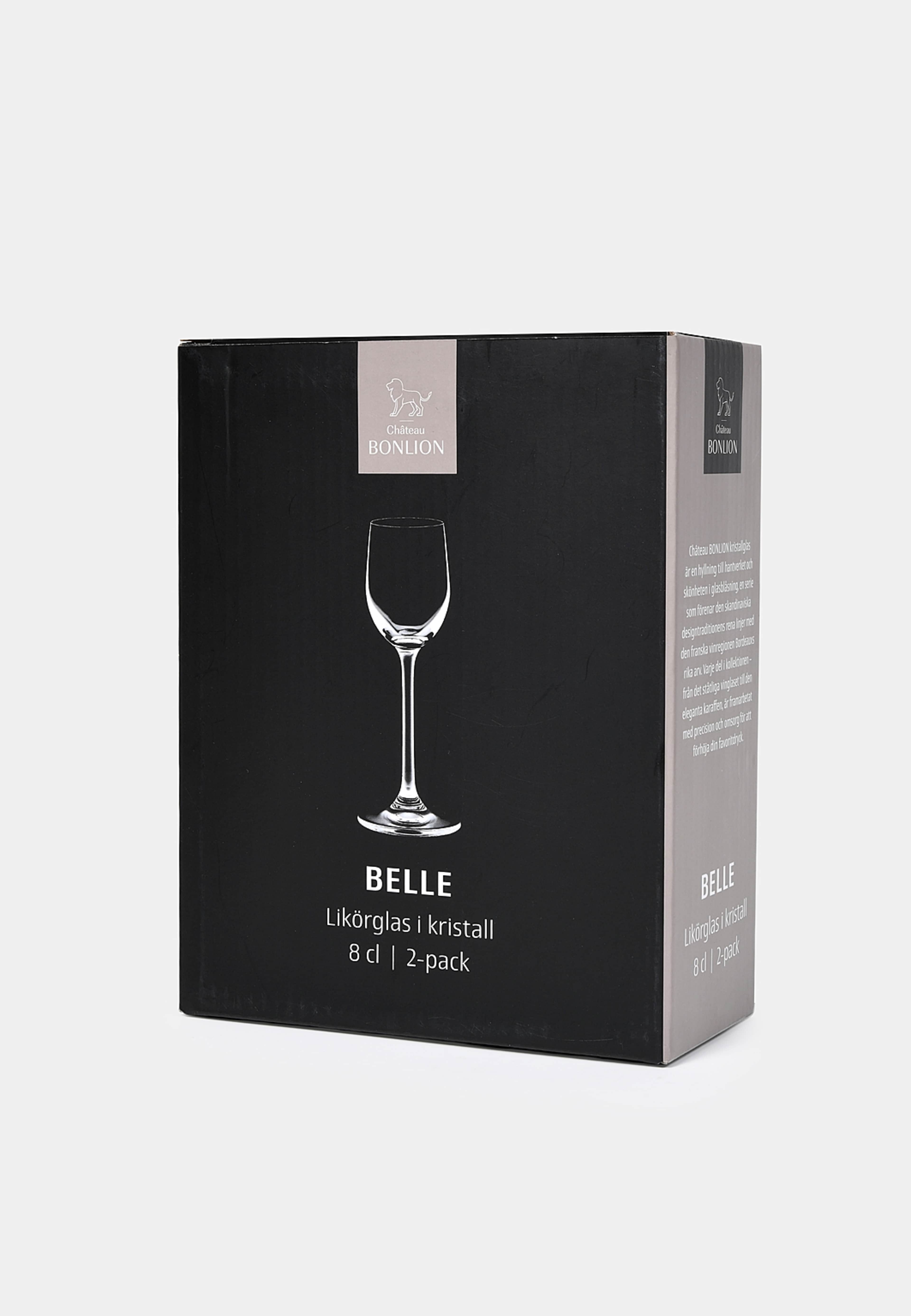Likörglas kristall BELLE 8 cl, 2-pack, från Chateau BONLION, i färgen Clear. Klicka för att öppna bilden i stort format