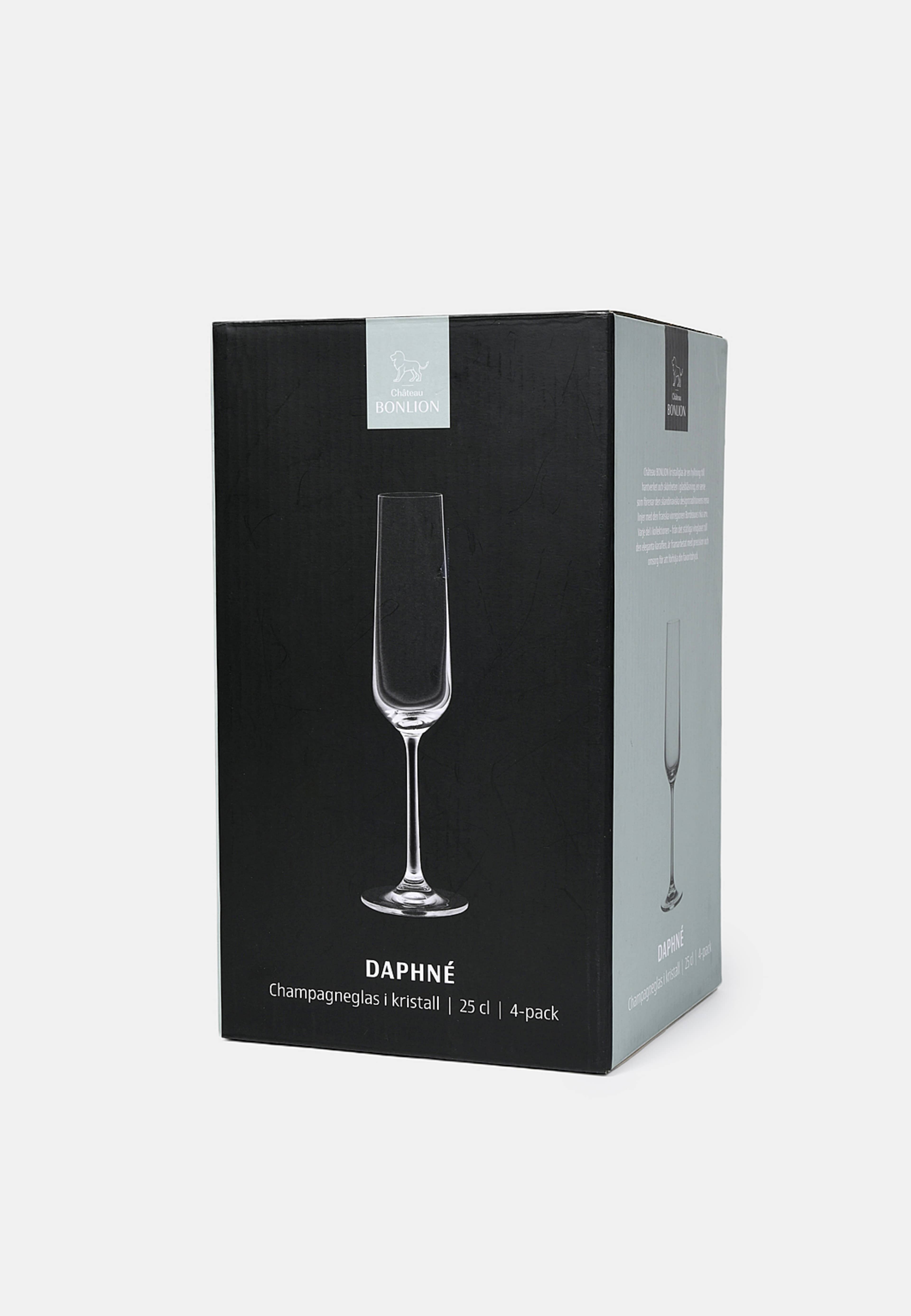 Champagneglas kristall DAPHNÉ 25 cl, 4-pack, från Chateau BONLION, i färgen Clear. Klicka för att öppna bilden i stort format