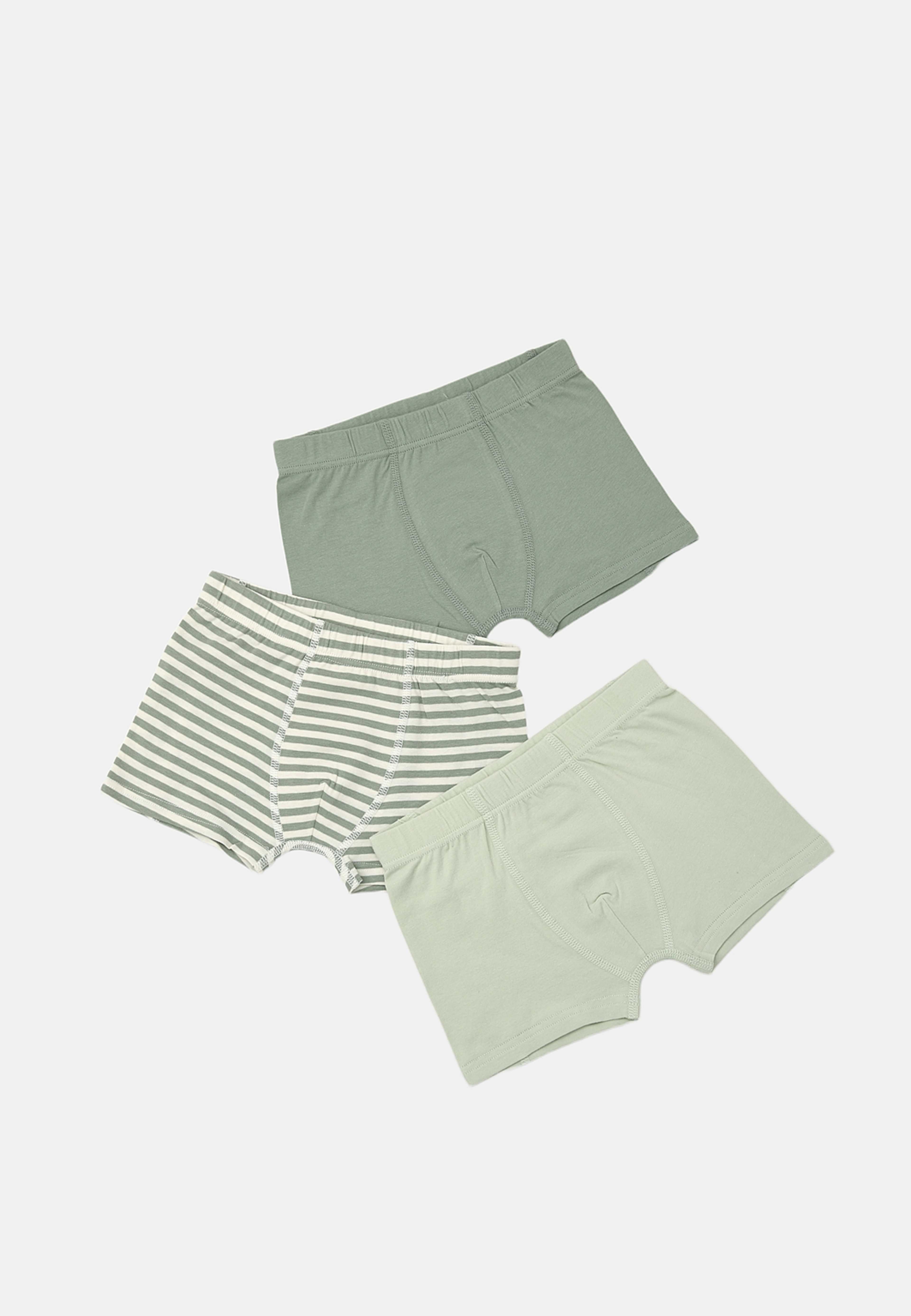 Boxershorts FREDDY, 3-pack, från Å KIDS, i färgen Green Stripe. Klicka för att öppna bilden i stort format