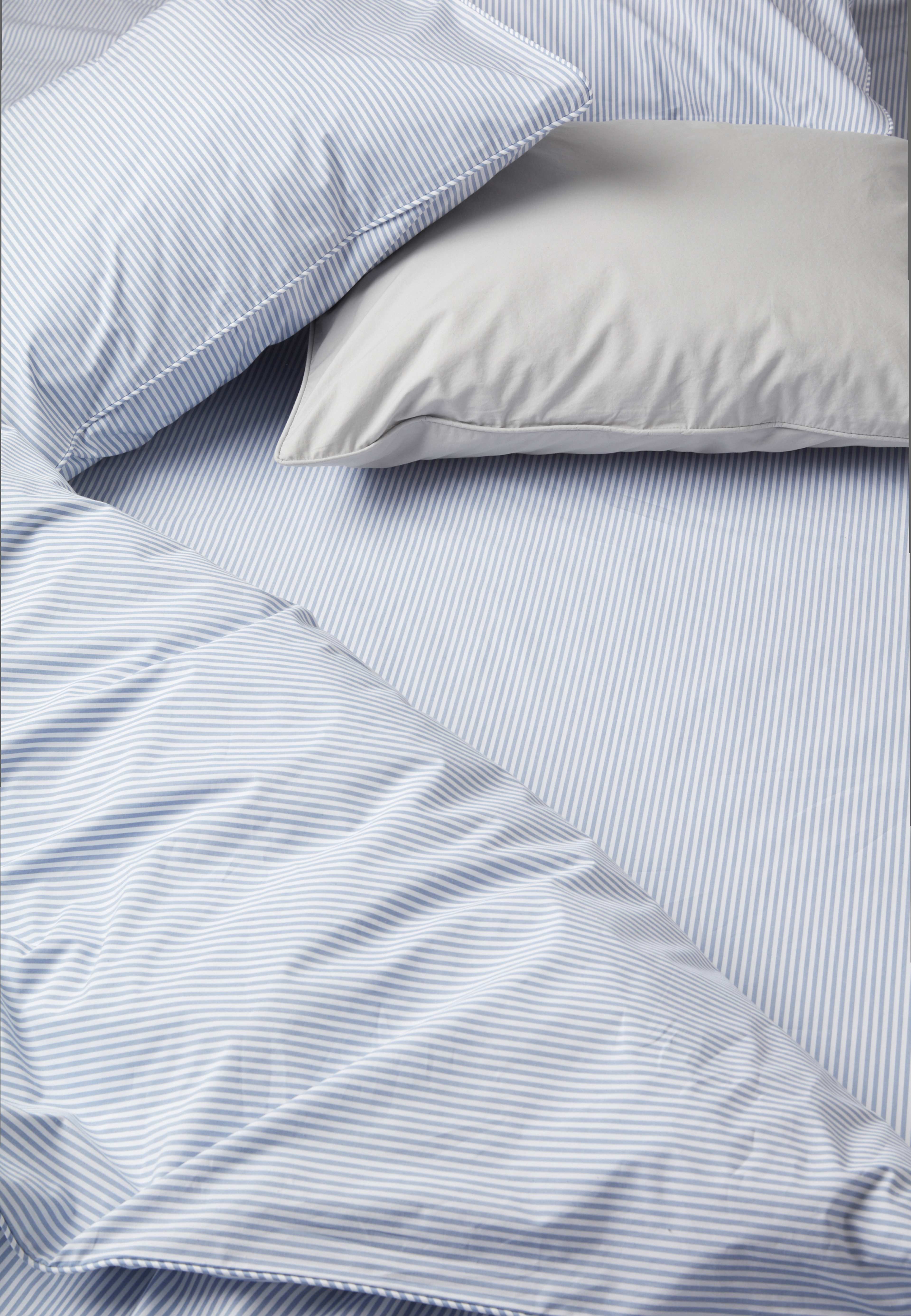 Randigt bäddset i percale 220x210 cm
