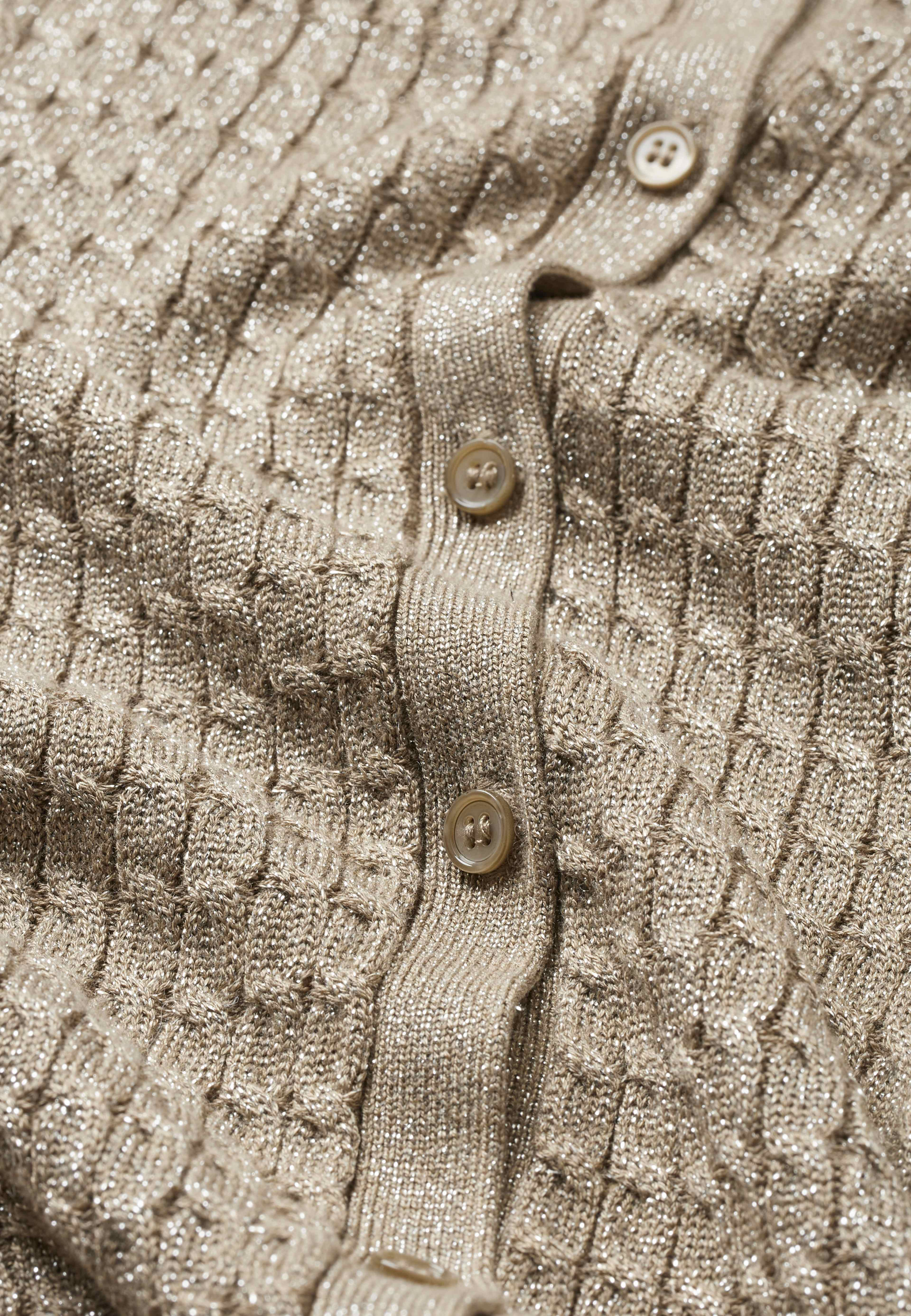 Glittrig kabelstickad cardigan INGRID
