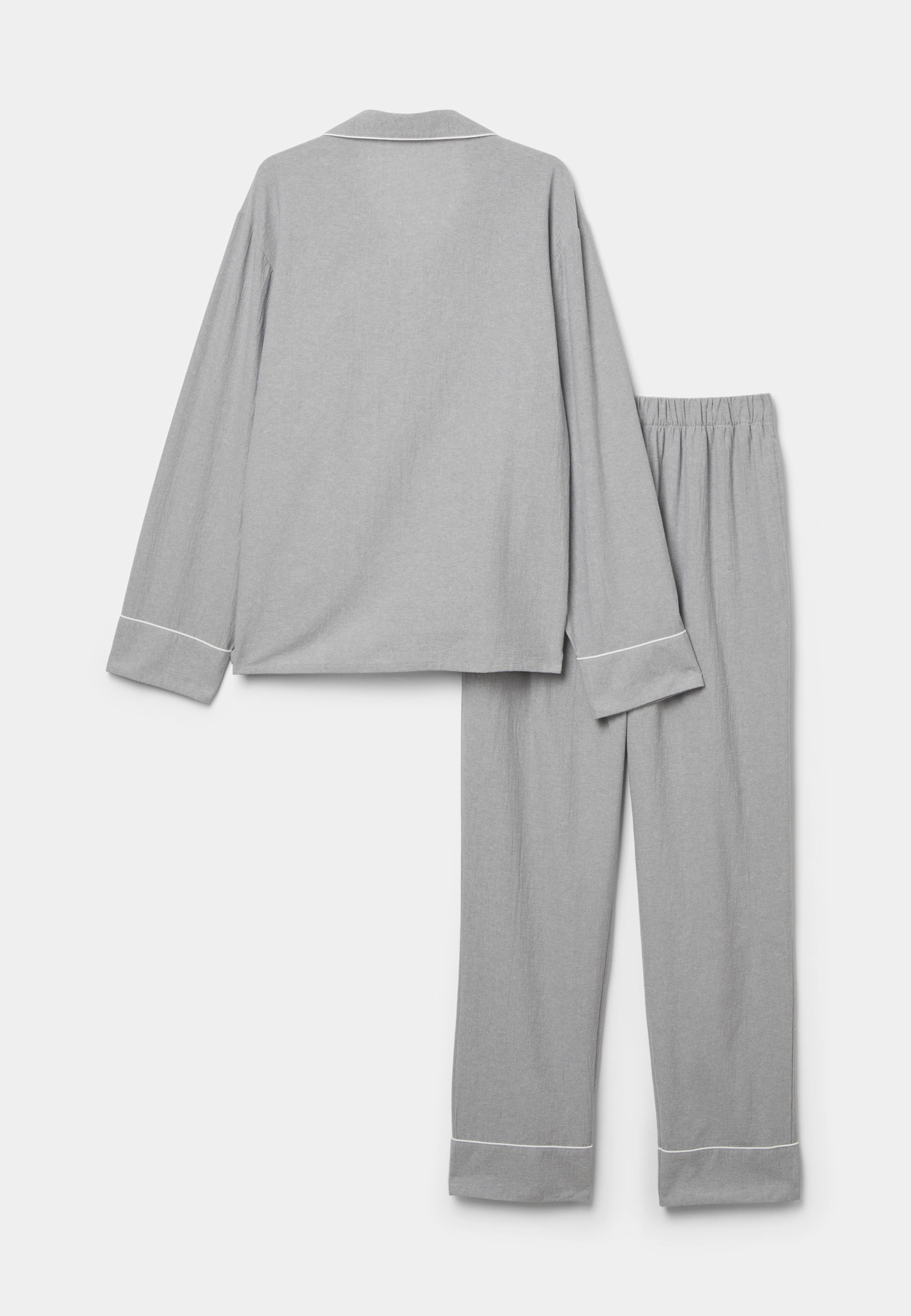 Poplinpyjamas med kontrastkant