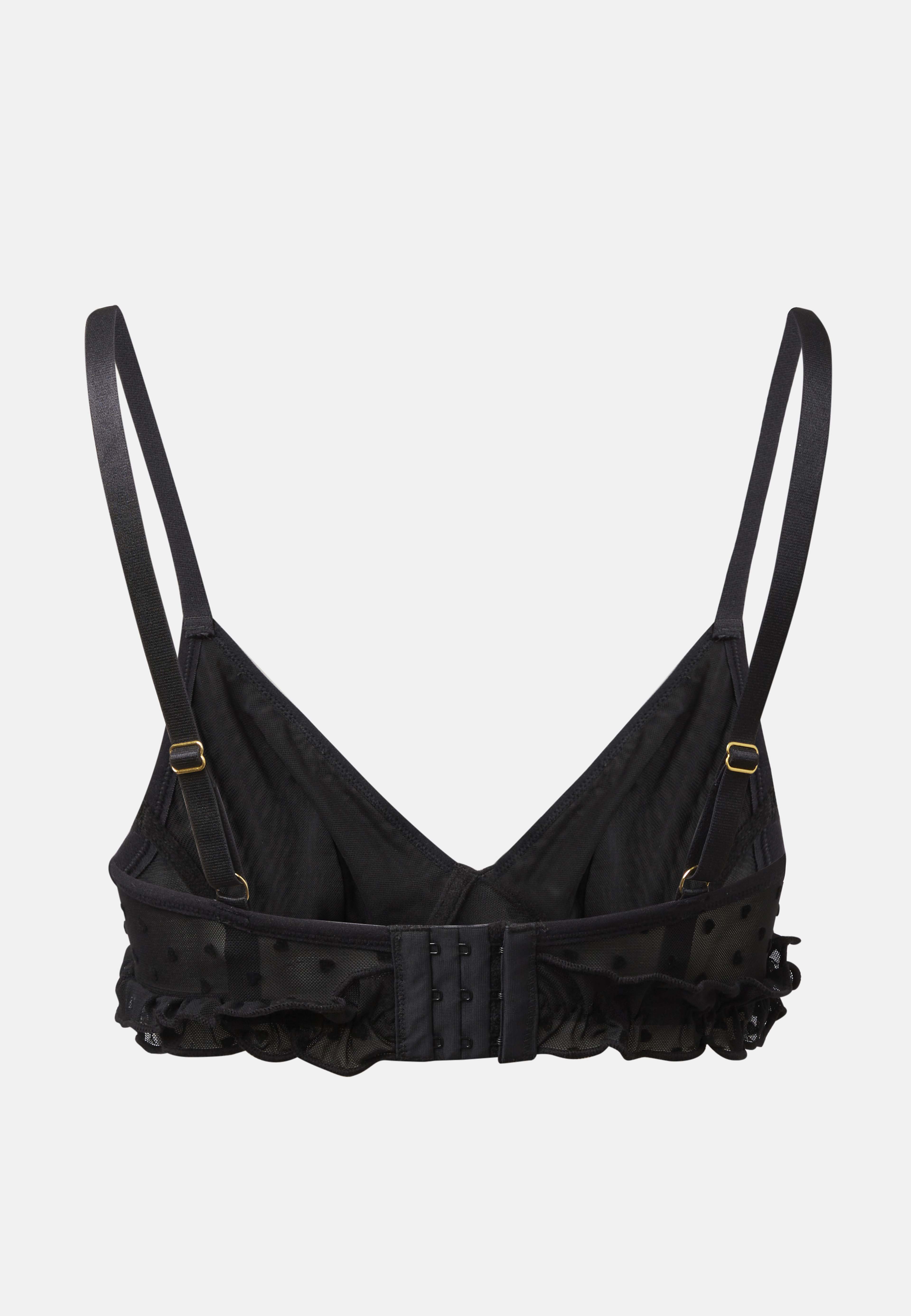 Bygel-BH med spets ESTER, från Avelie Lingerie, i färgen Black Heart. Klicka för att öppna bilden i stort format