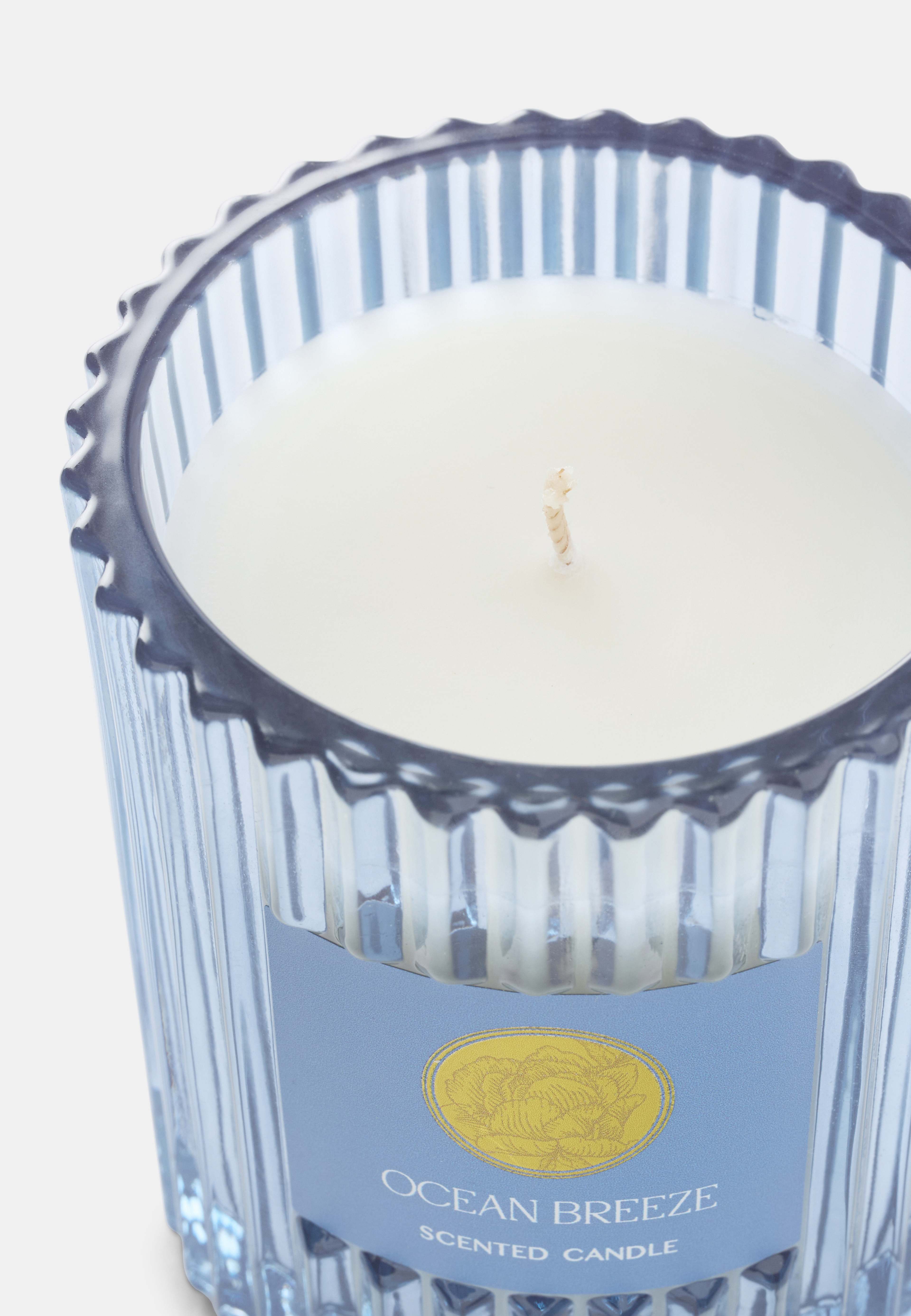 Doftljus i rillat glas