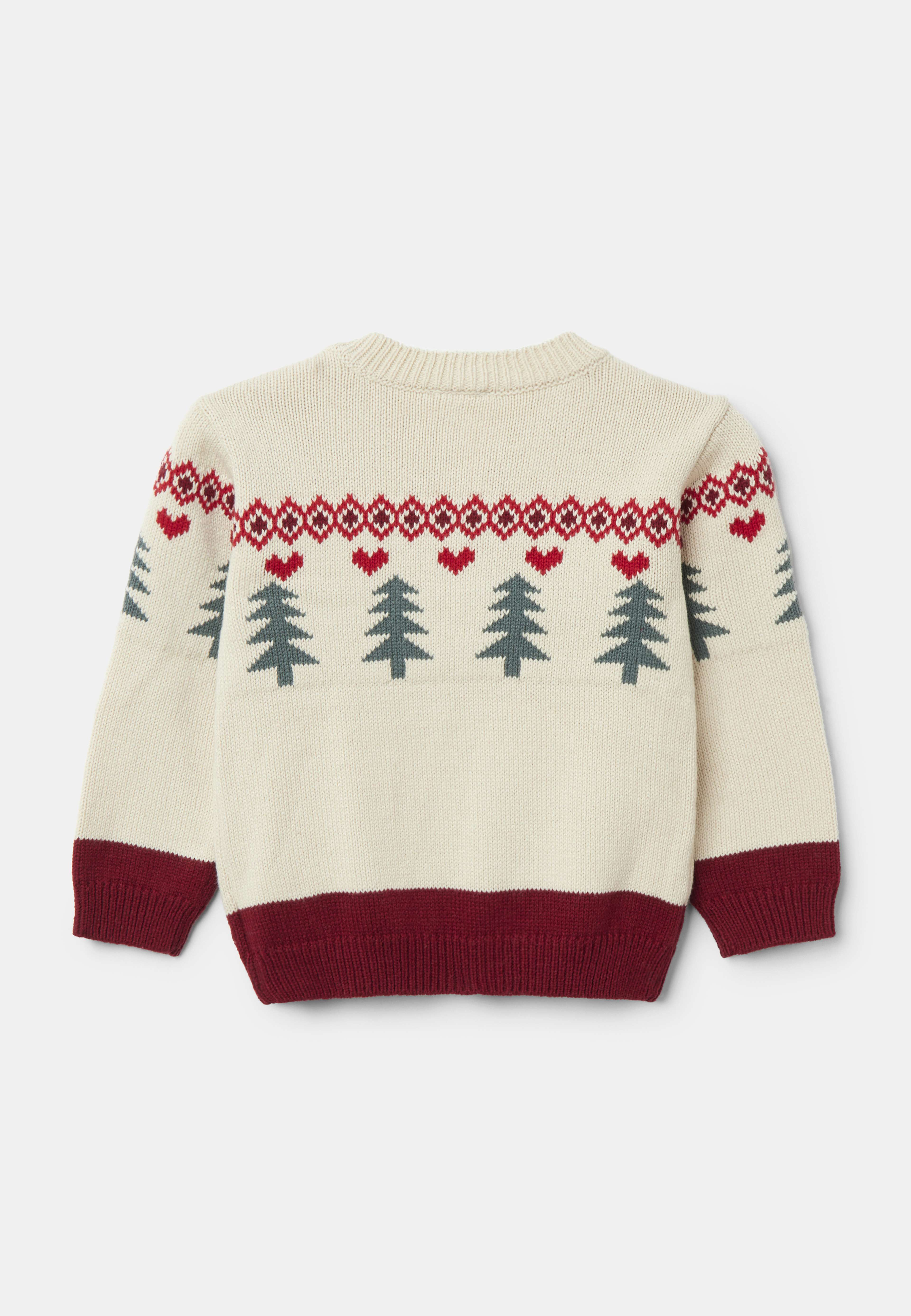 Stickad tröja med julmotiv SVEN