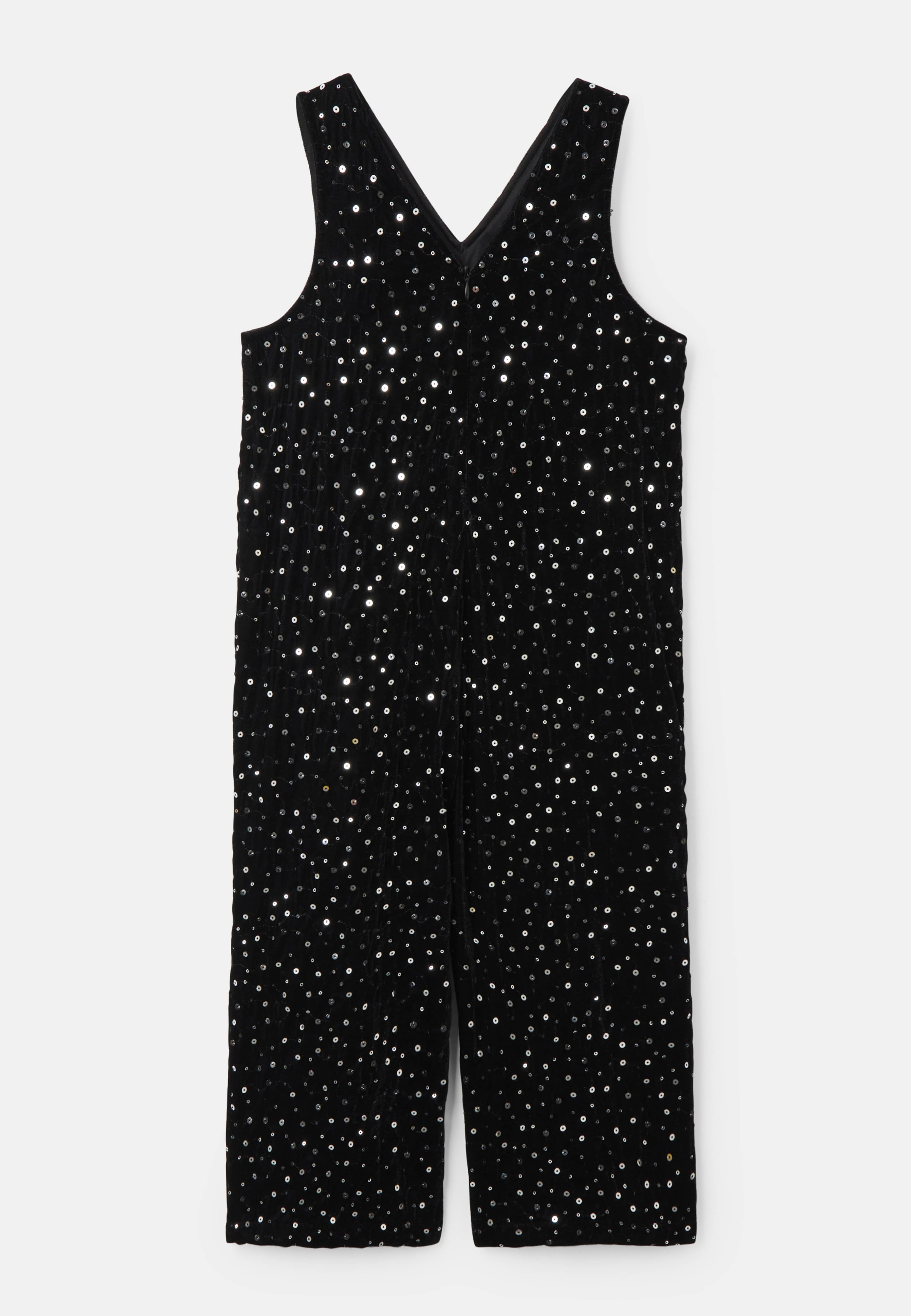 Velour-jumpsuit med paljetter PEARL