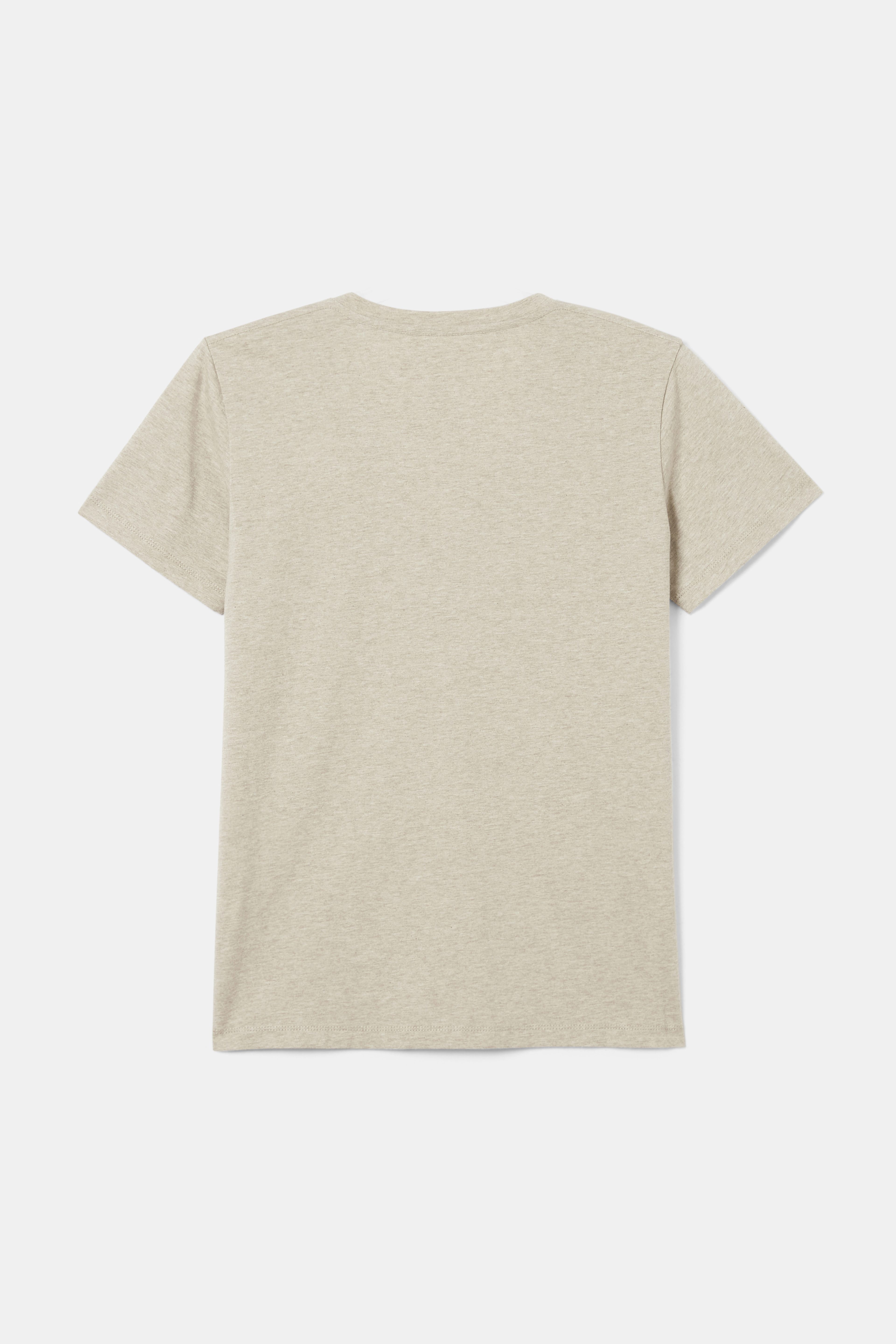 V-ringad t-shirt i ekologisk bomullsmix LENA melange