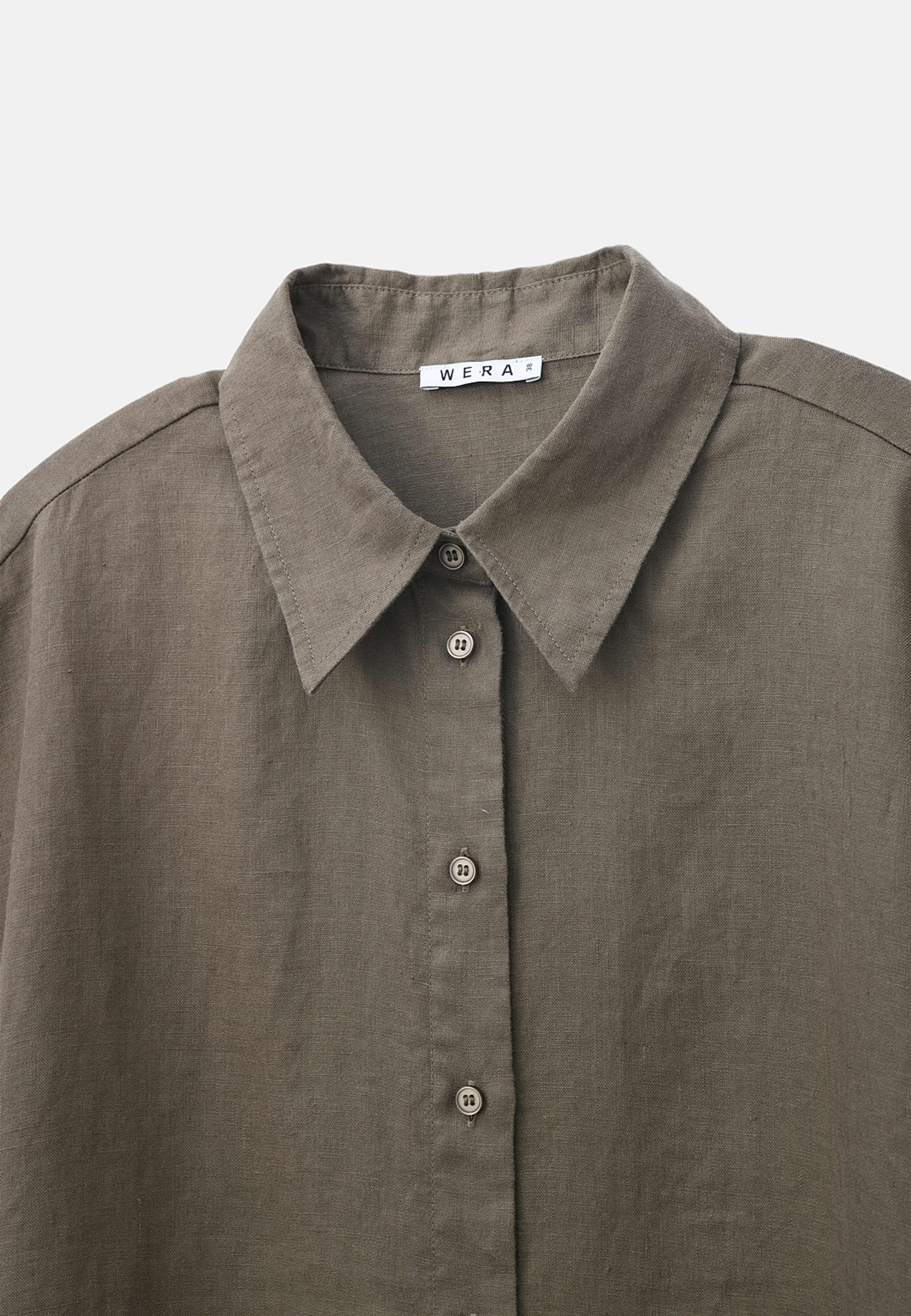 Linneblus med holkärm SABINA, från Wera, i färgen Mole. Klicka för att öppna bilden i stort format