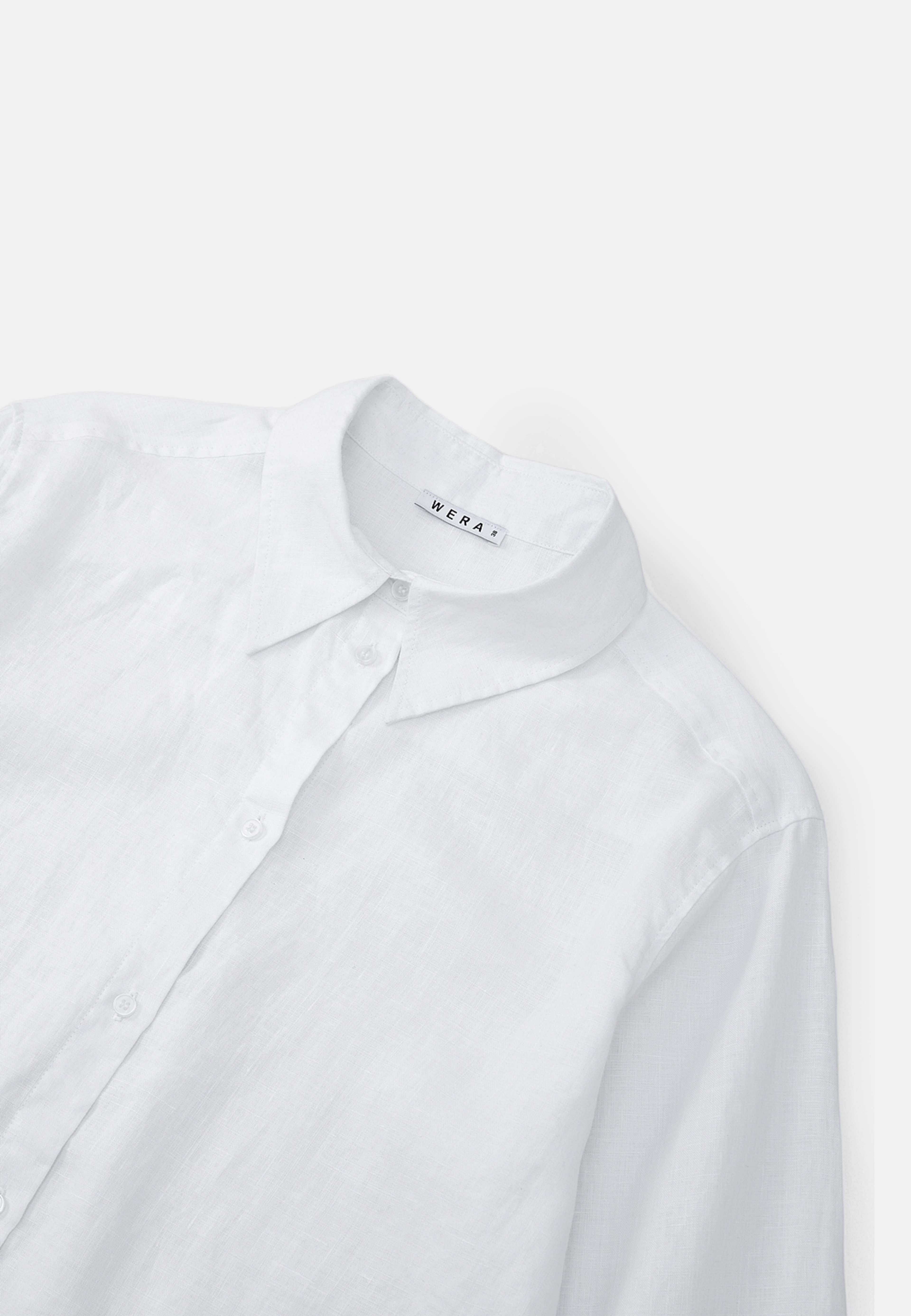 Linneskjorta ANYA, från Wera, i färgen White. Klicka för att öppna bilden i stort format
