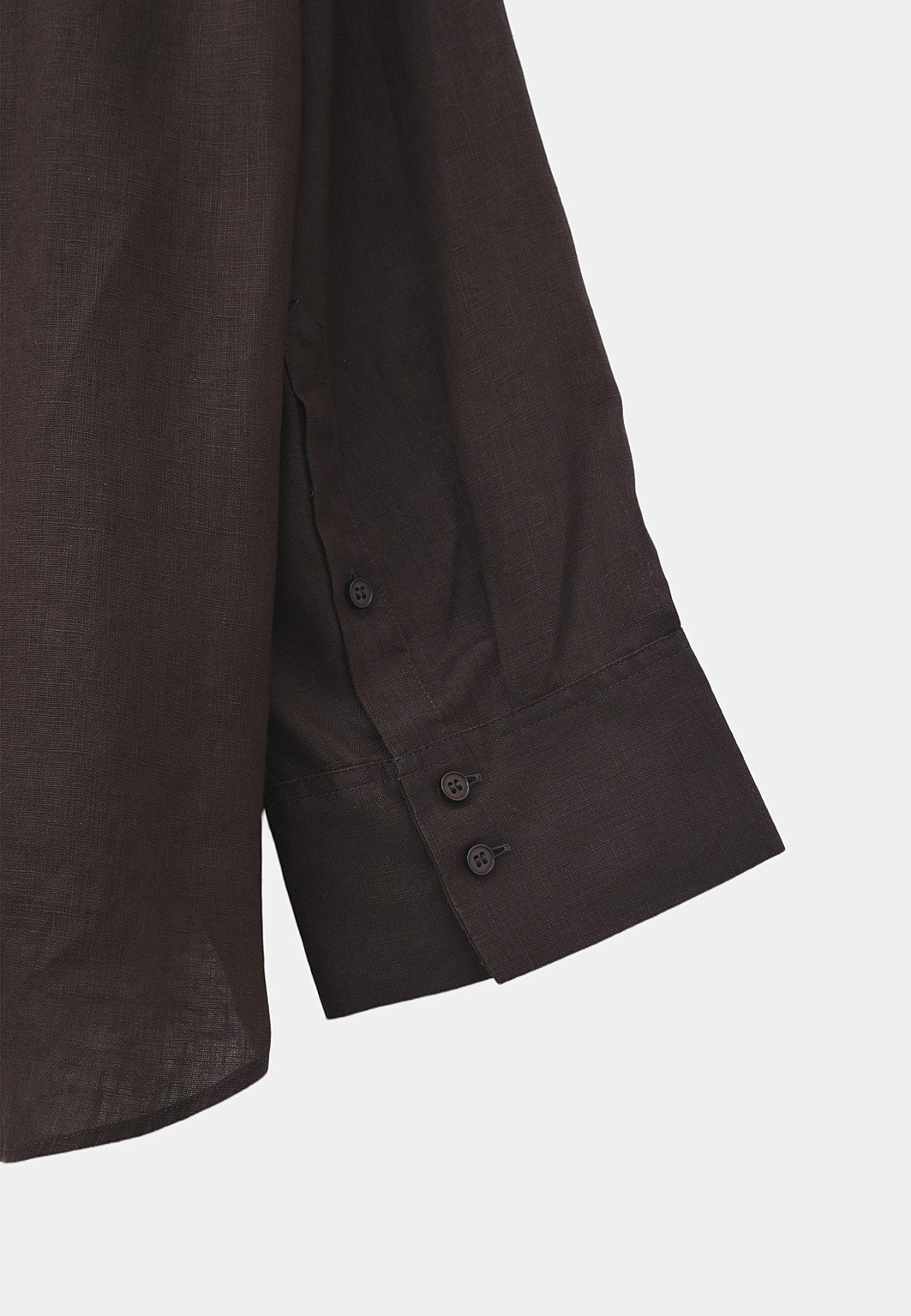 Linneskjorta ANYA, från Wera, i färgen Brown. Klicka för att öppna bilden i stort format