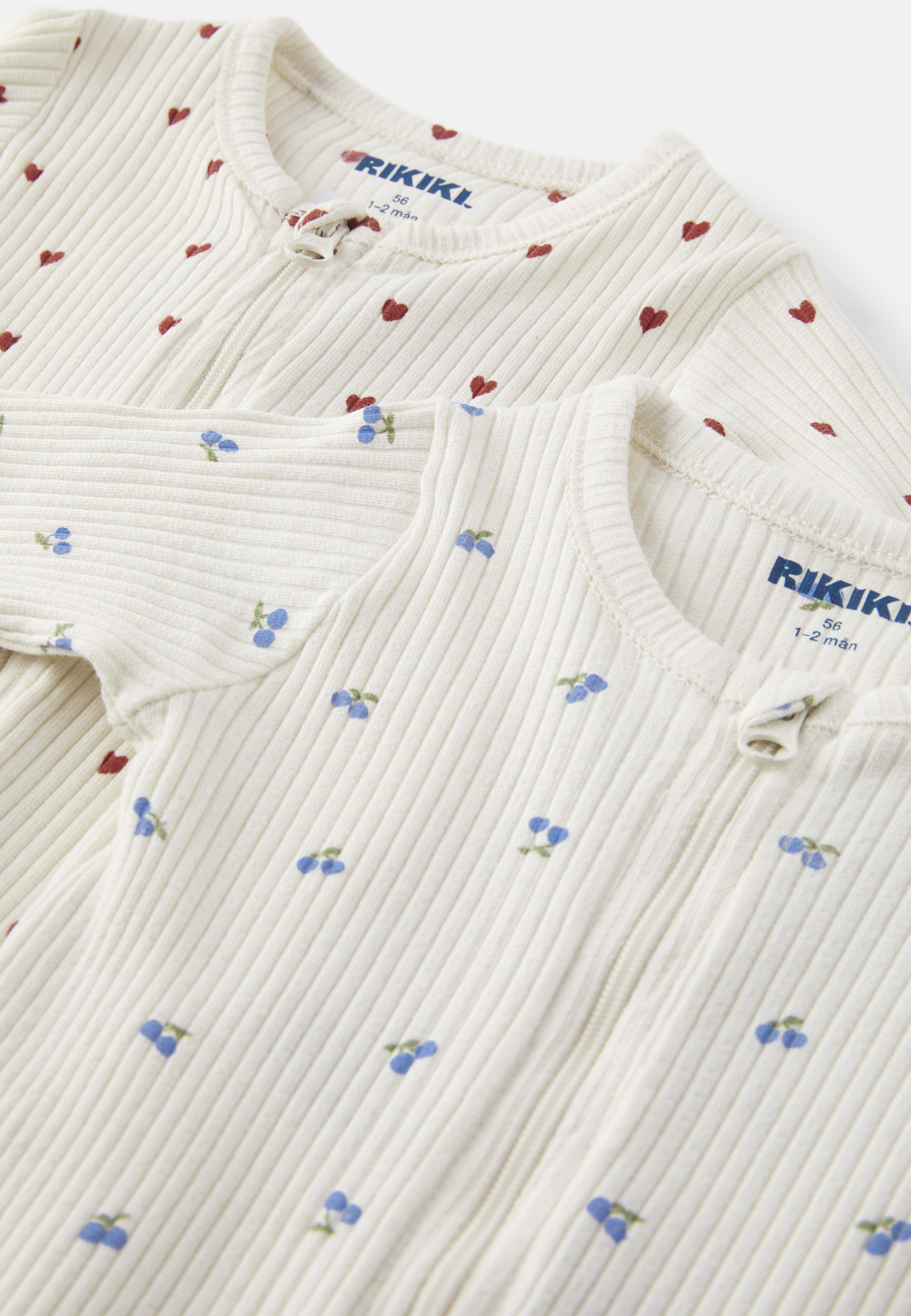 Ribbstickad pyjamas med dragkedja LUCY, 2-pack