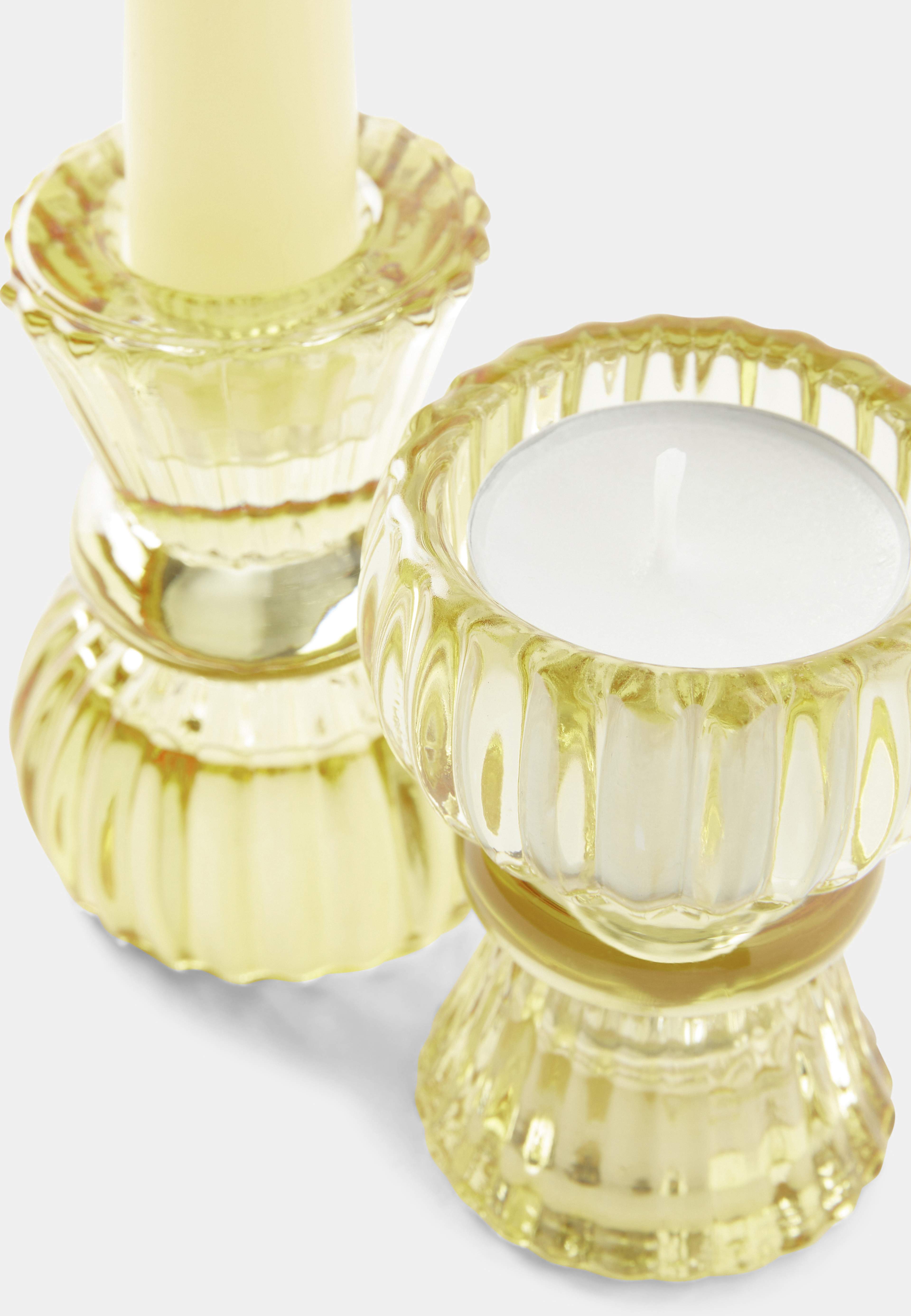 Gåvoset hög ljusstake och ljus, 2-pack
