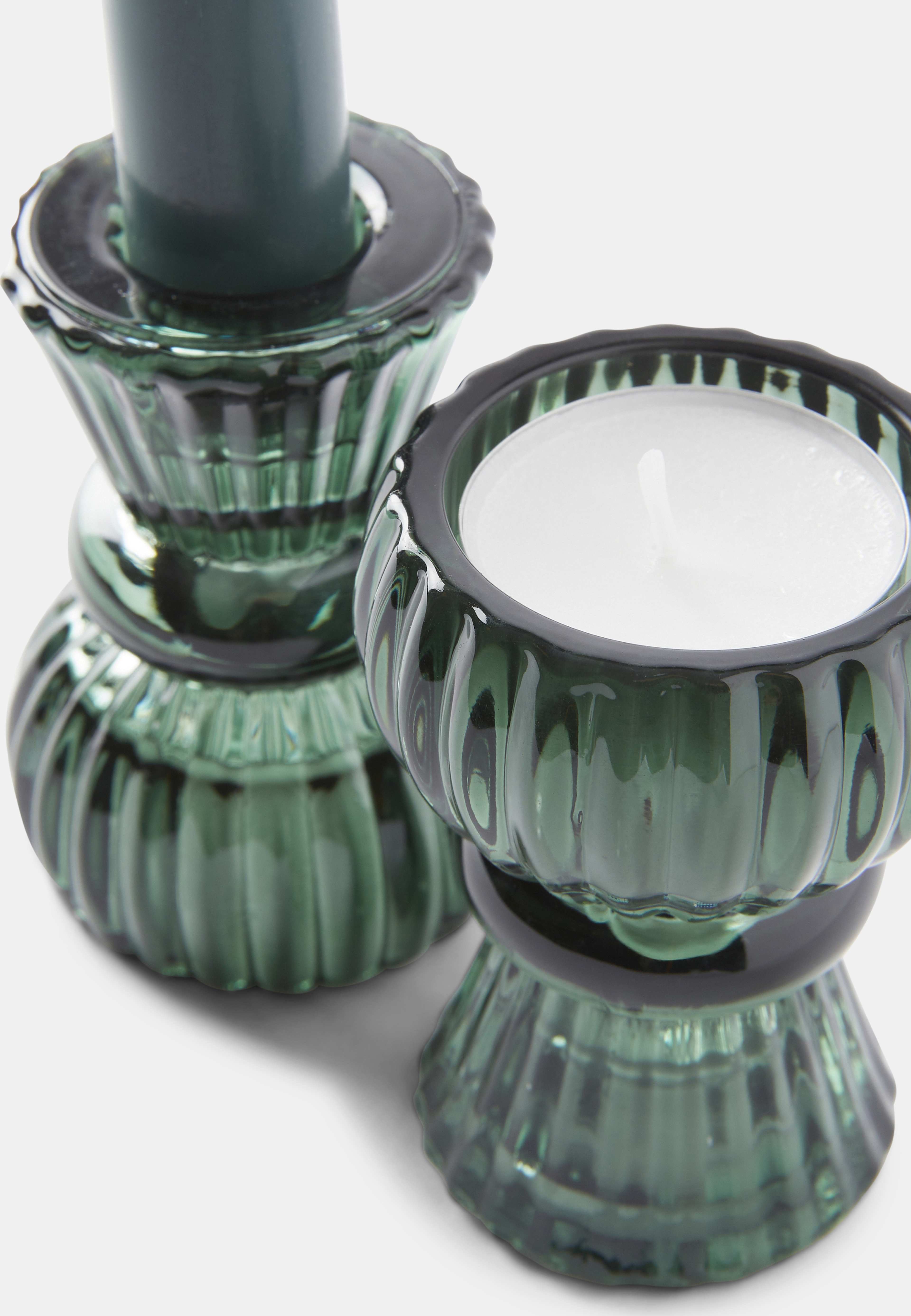 Gåvoset hög ljusstake och ljus, 2-pack