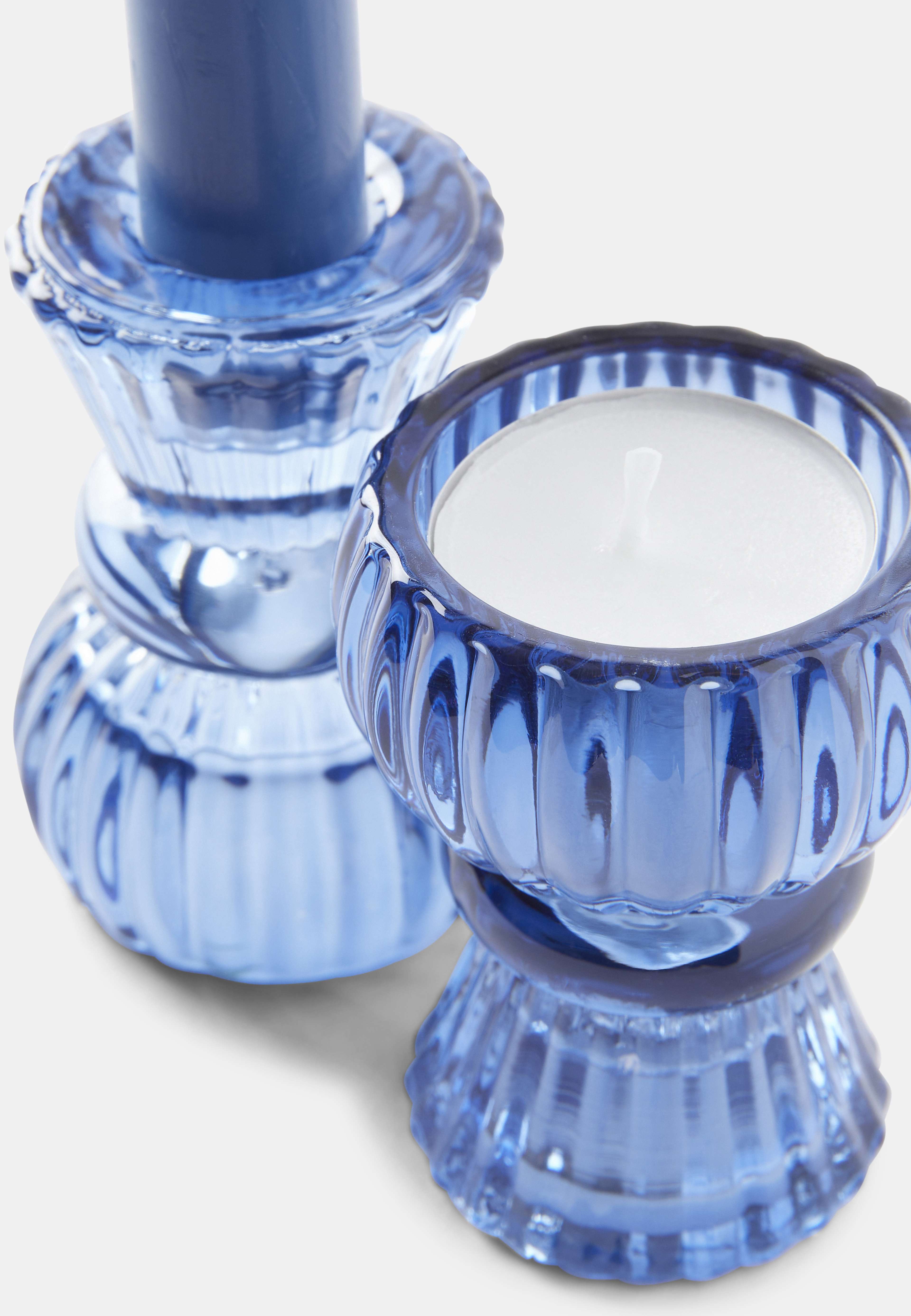 Gåvoset hög ljusstake och ljus, 2-pack