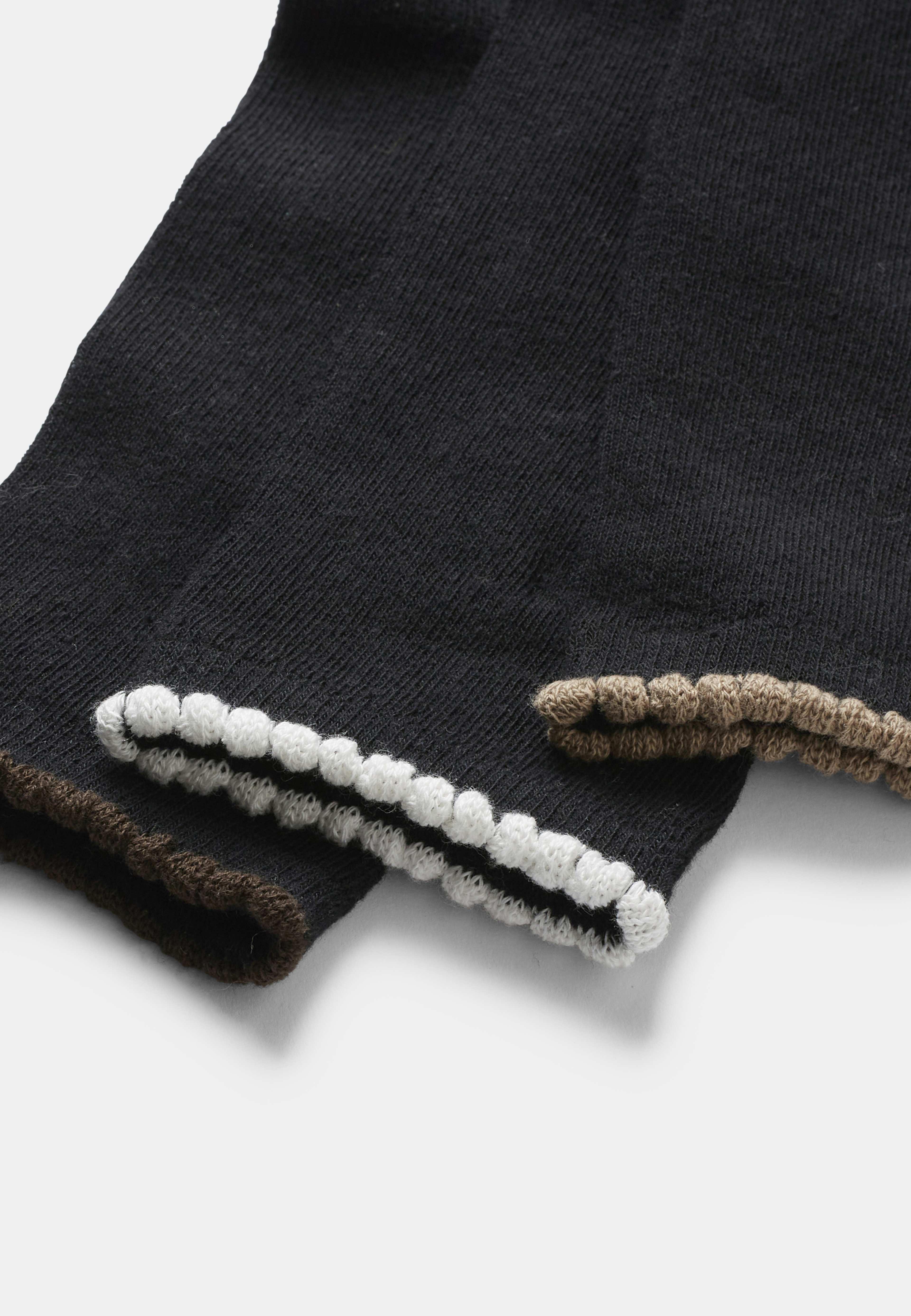Strumpor med vågig kant, 3-pack