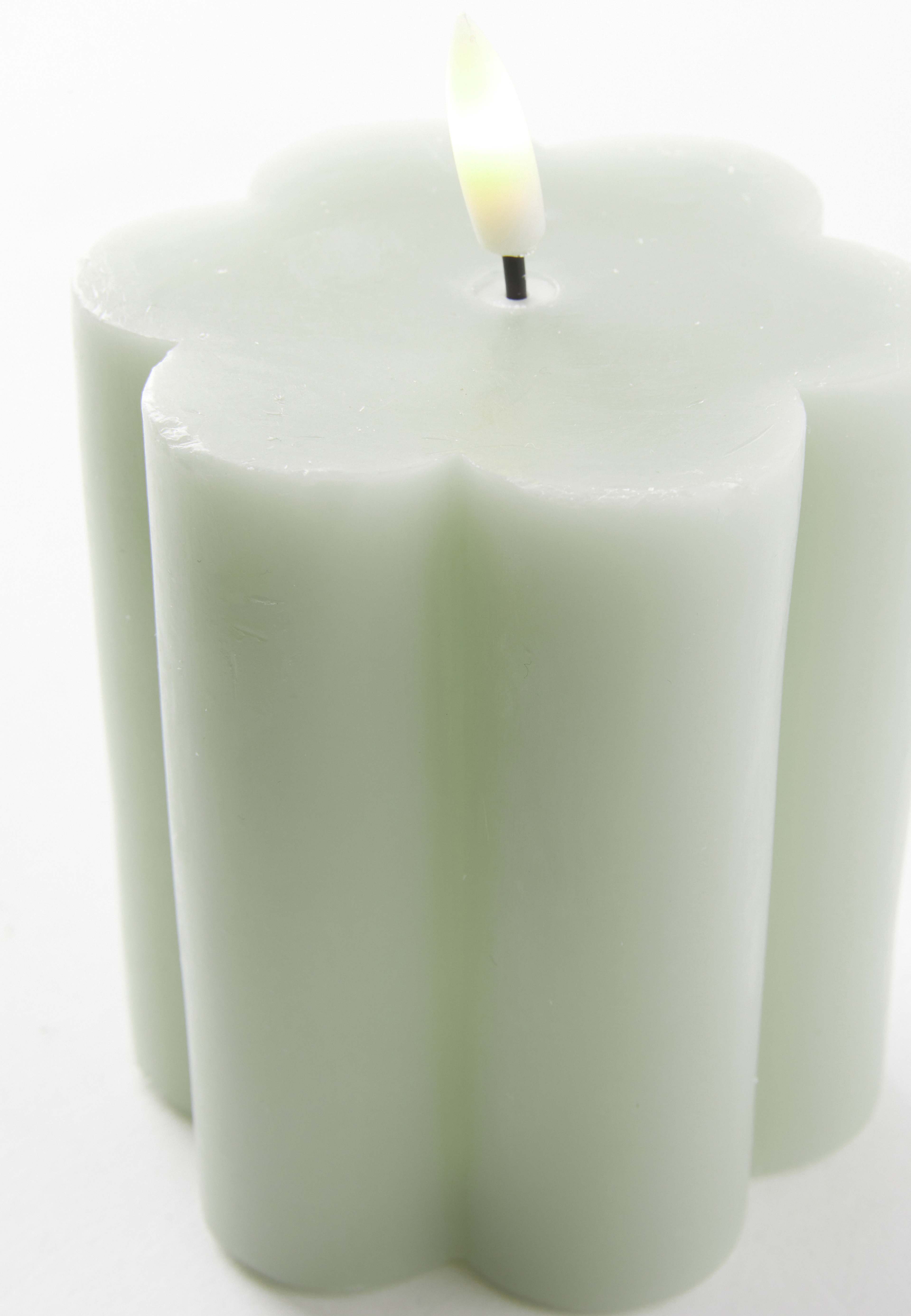 LED-blockljus med timer FLOWER 10 cm