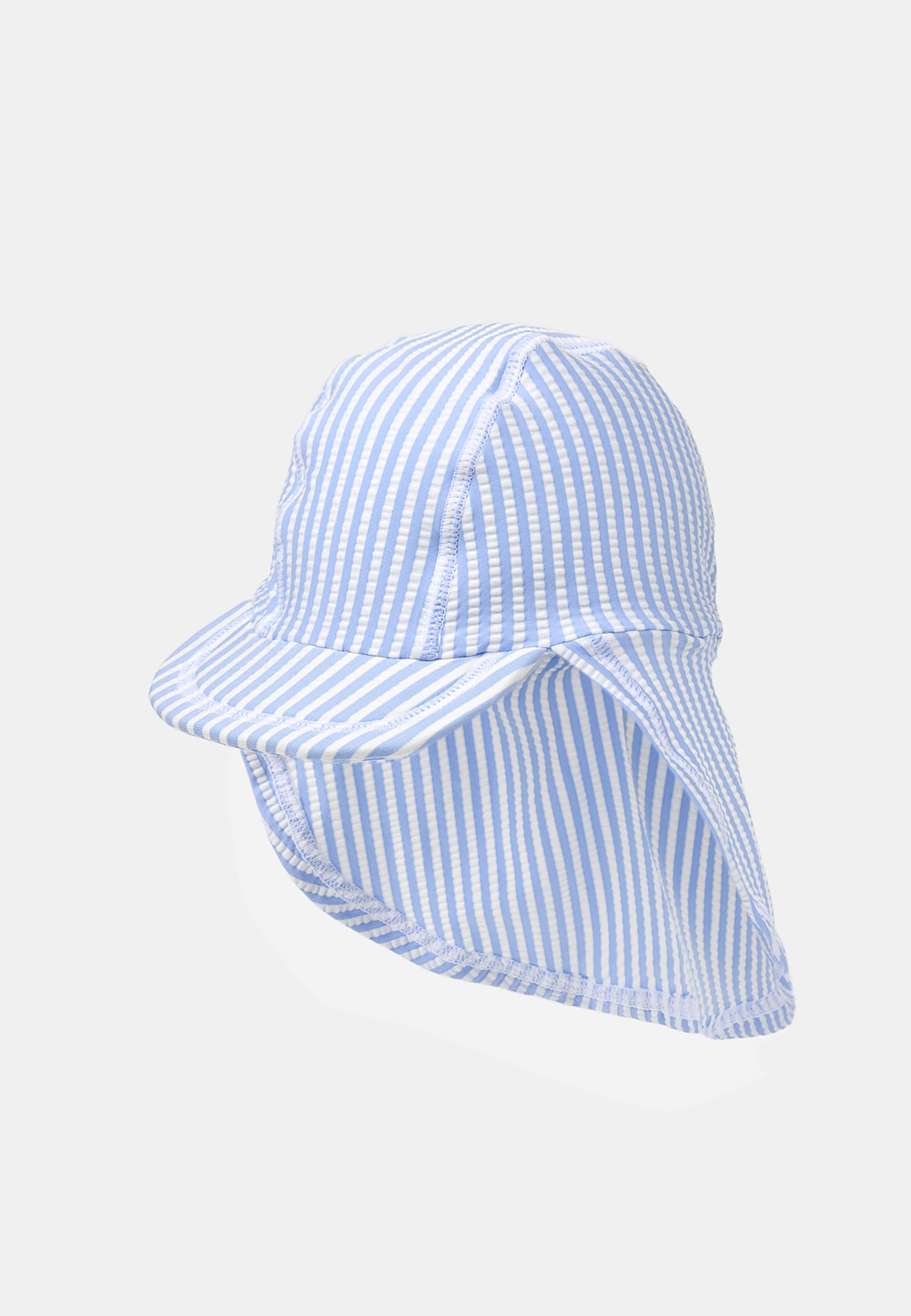 UV-keps för baby BEN, från RIKIKI, i färgen Blue Stripe. Klicka för att öppna bilden i stort format