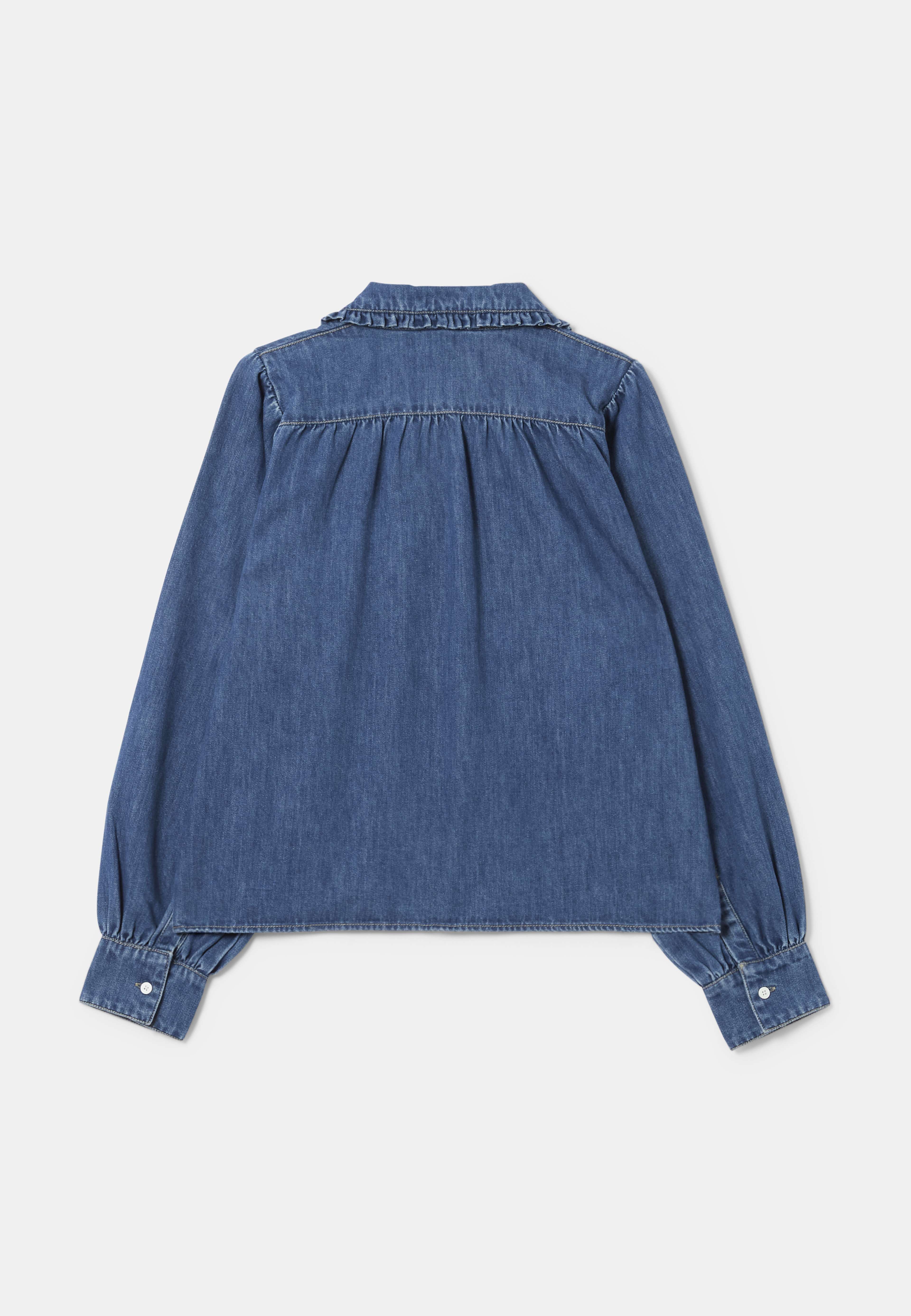 Jeansskjorta med volangkrage FENNA