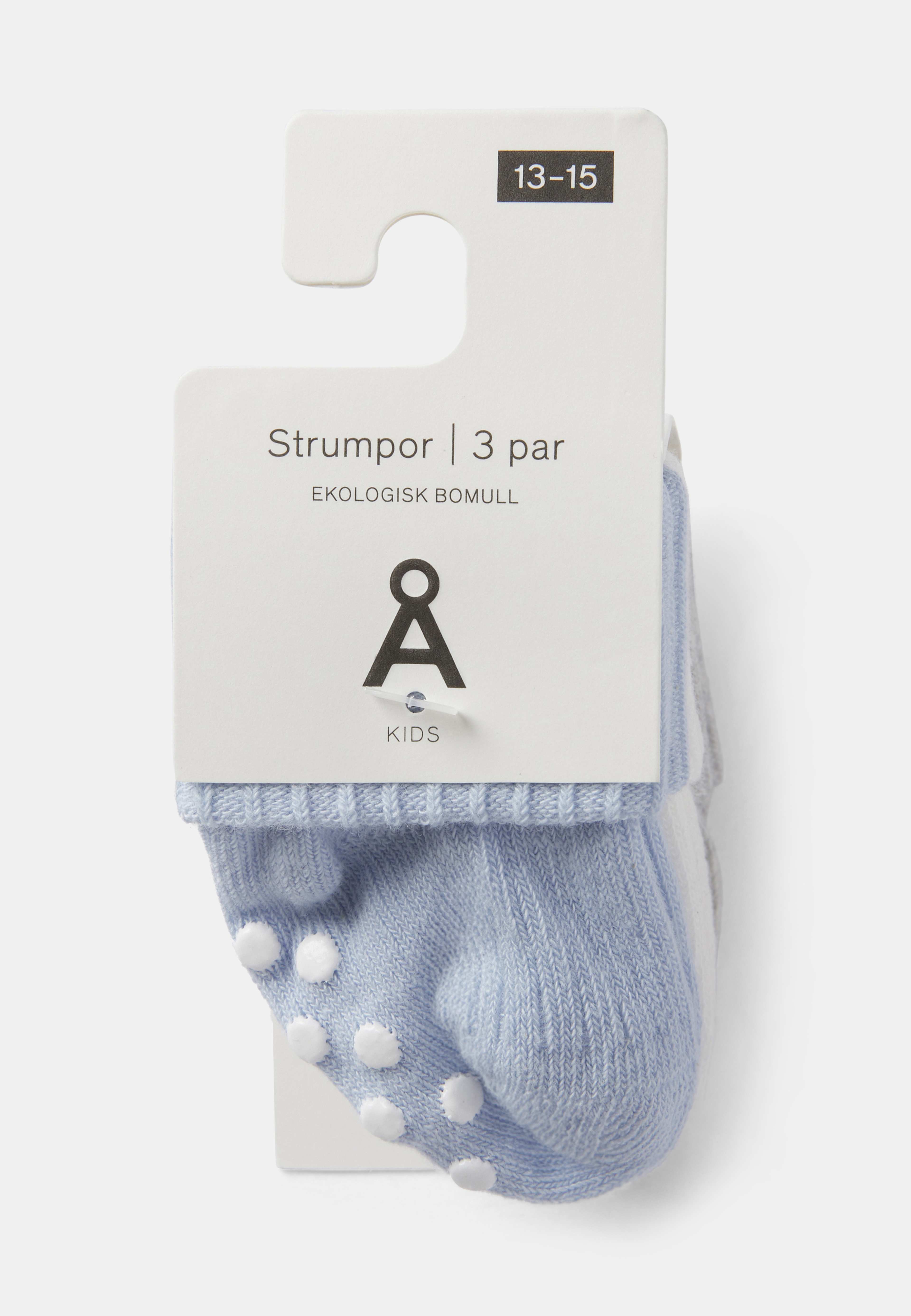 Ribbade strumpor med halkskydd, 3-pack