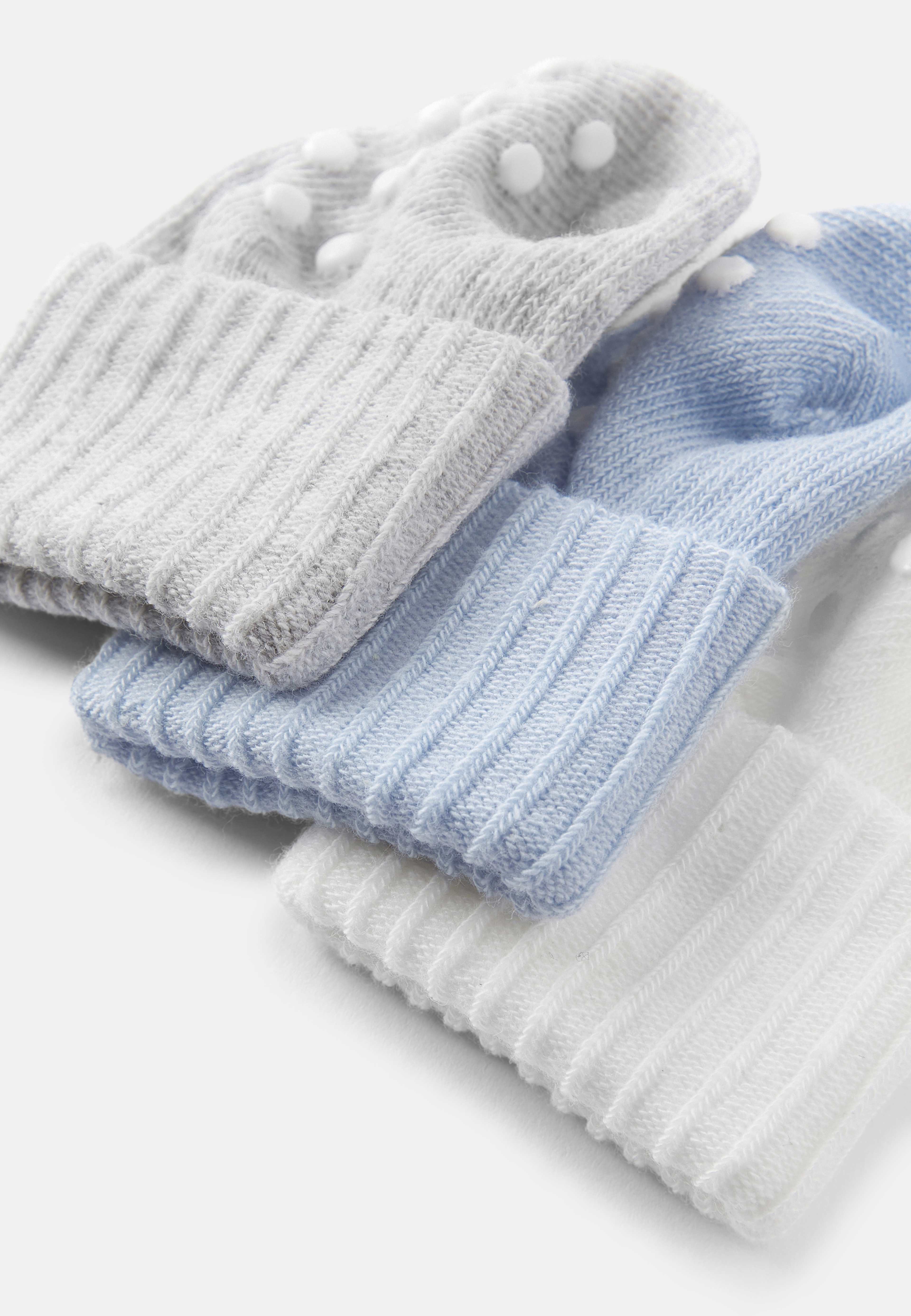 Ribbade strumpor med halkskydd, 3-pack