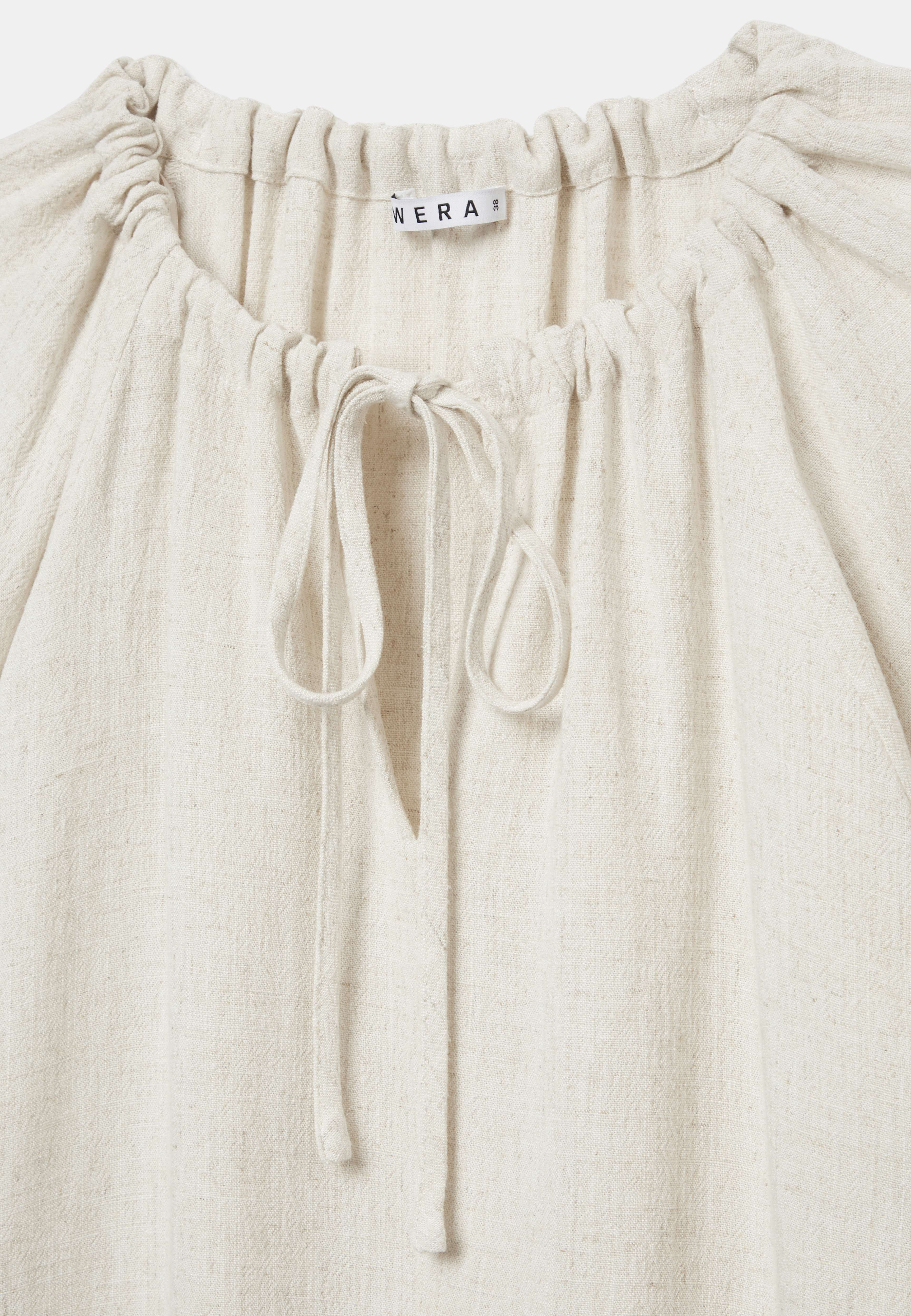 Blus med knytband BLUE