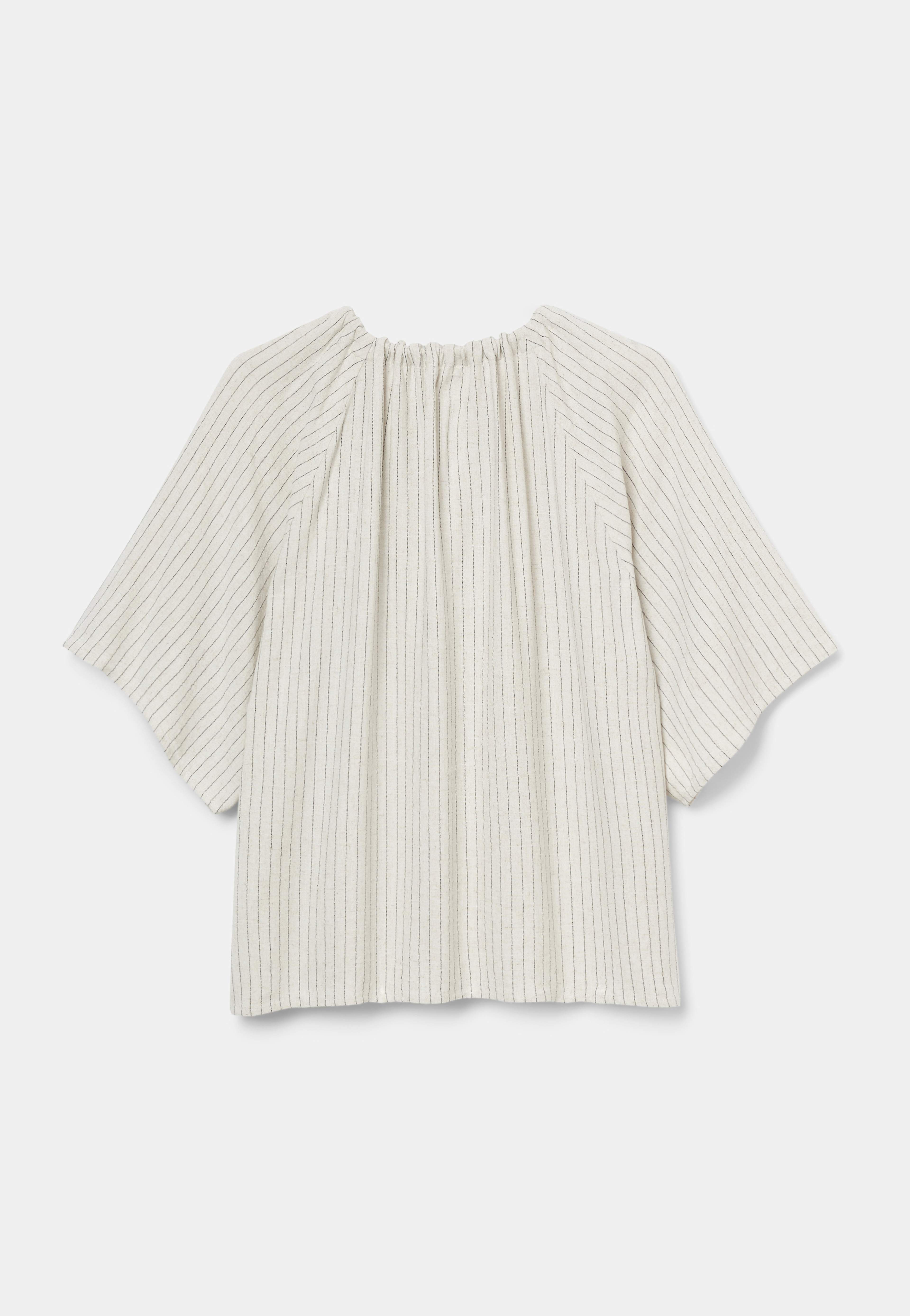 Blus med knytband BLUE