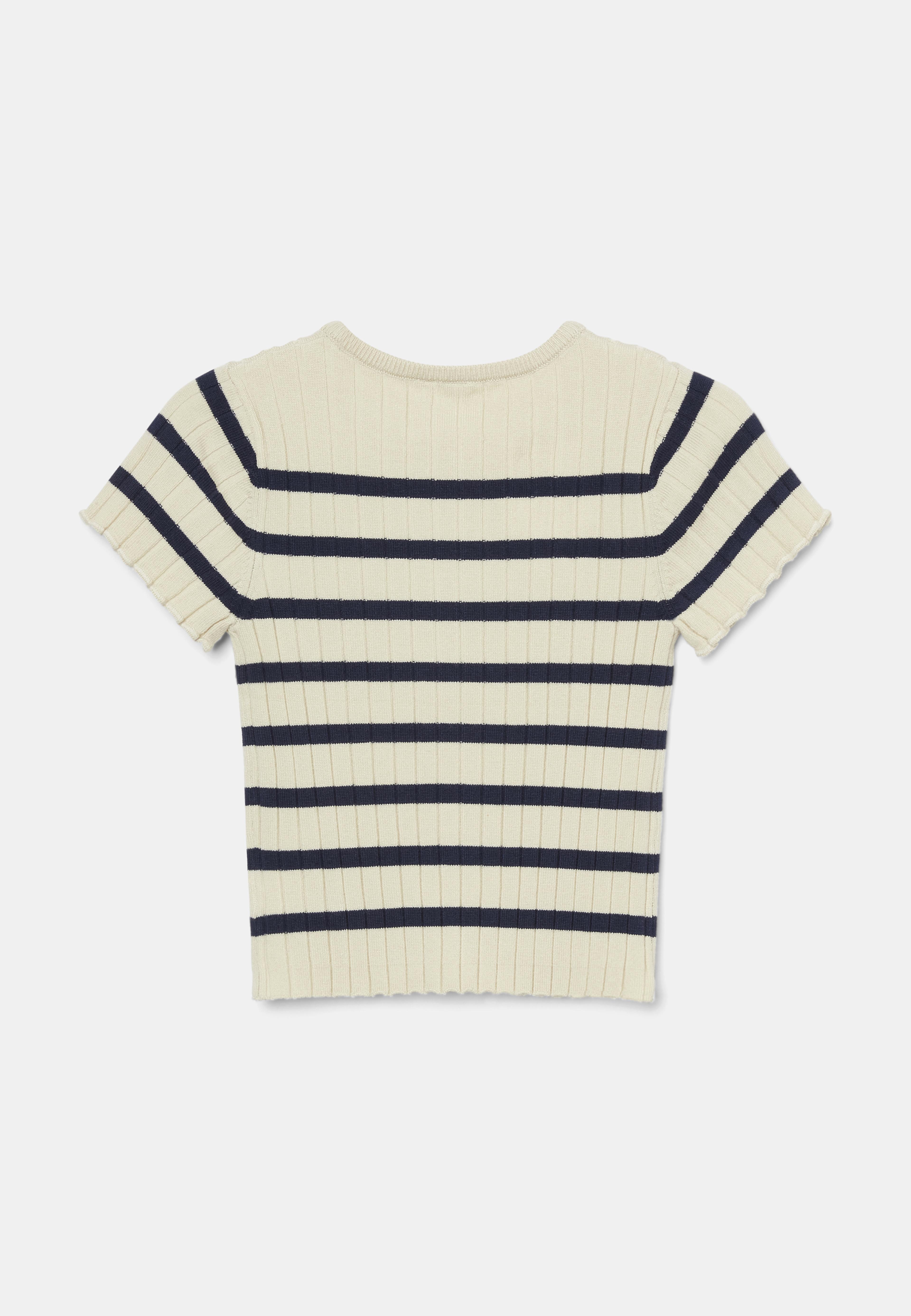 Ribbstickad topp BETTY