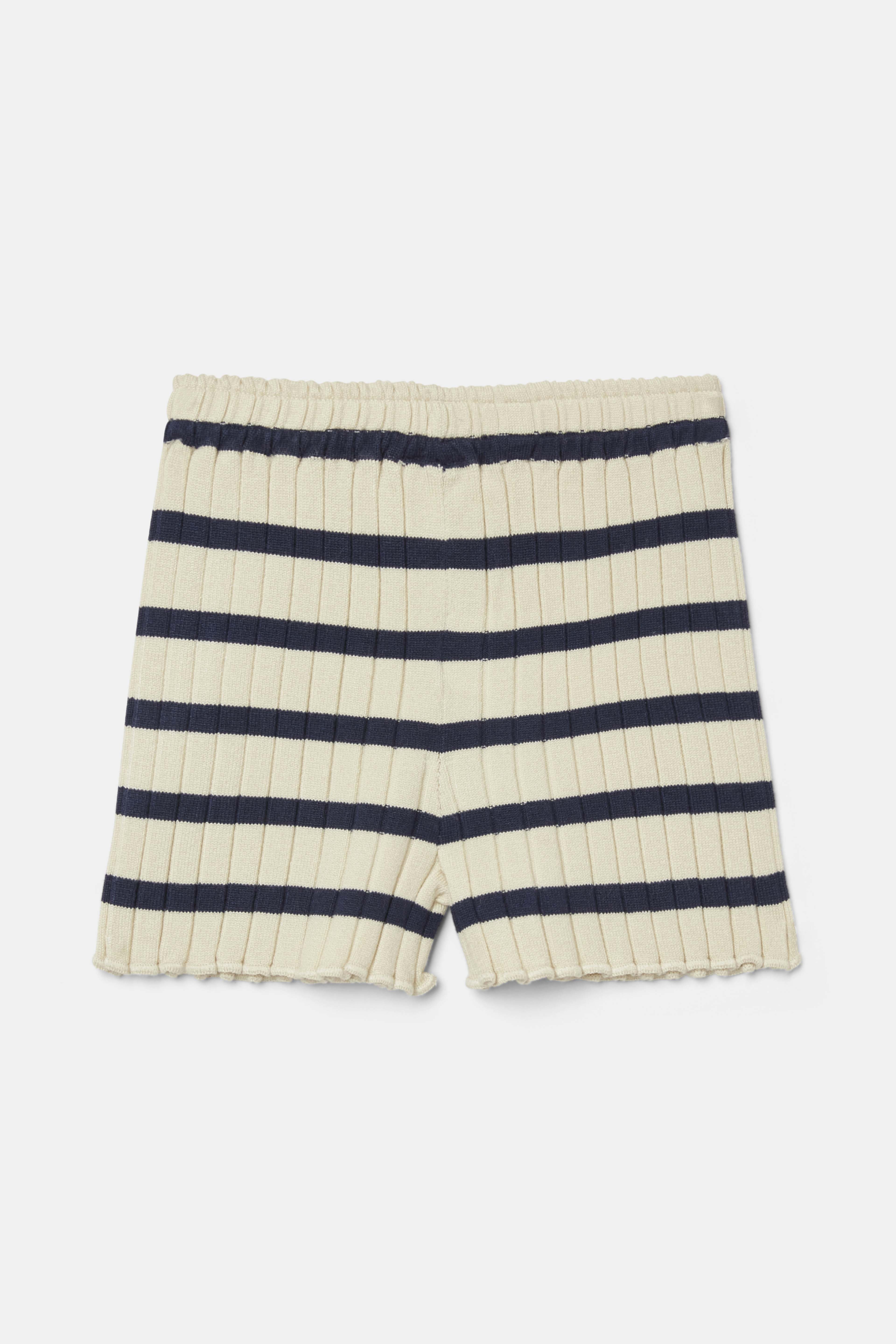 Ribbstickade shorts för baby BODIL