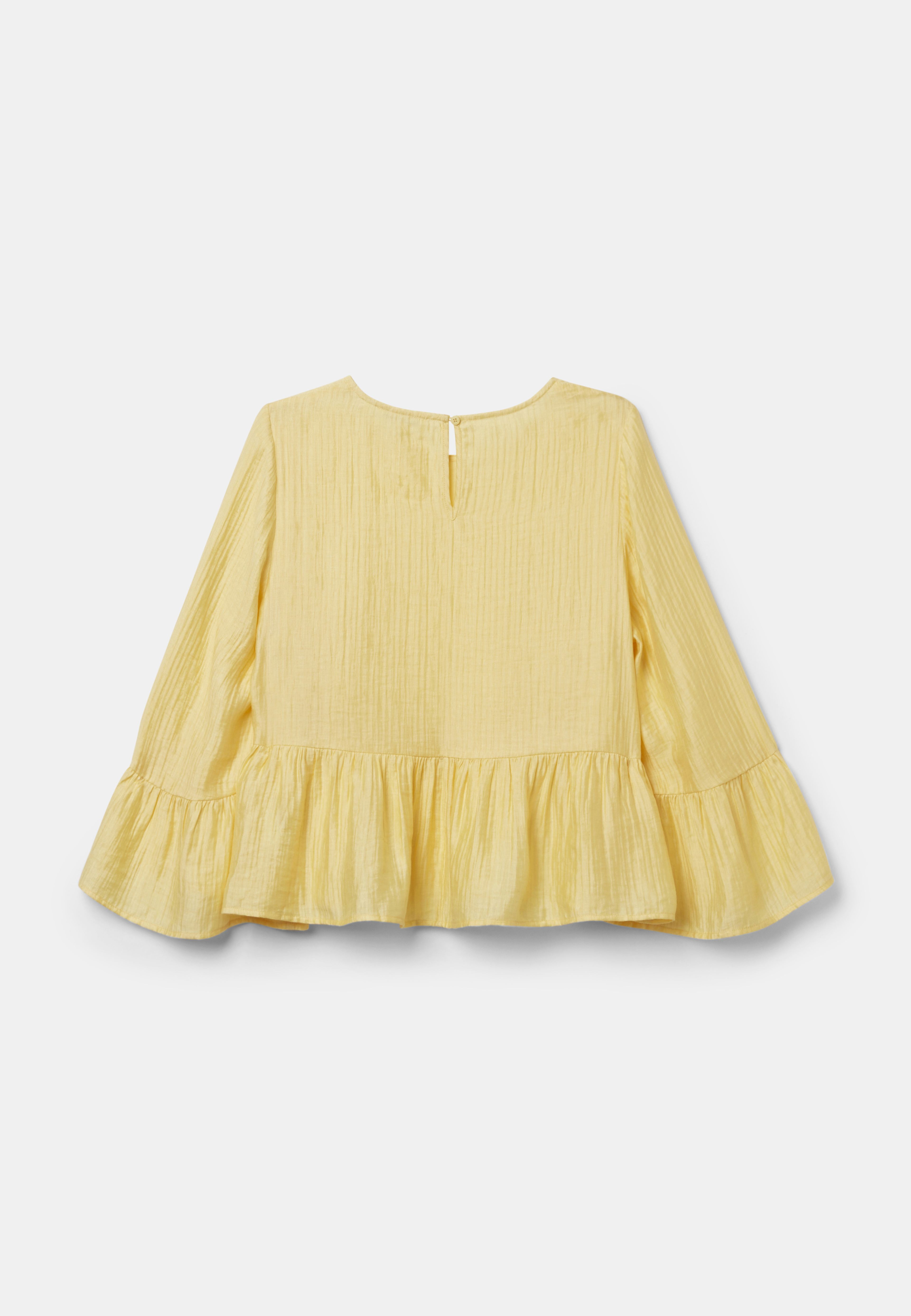 Krinklad blus med volang MINNIE