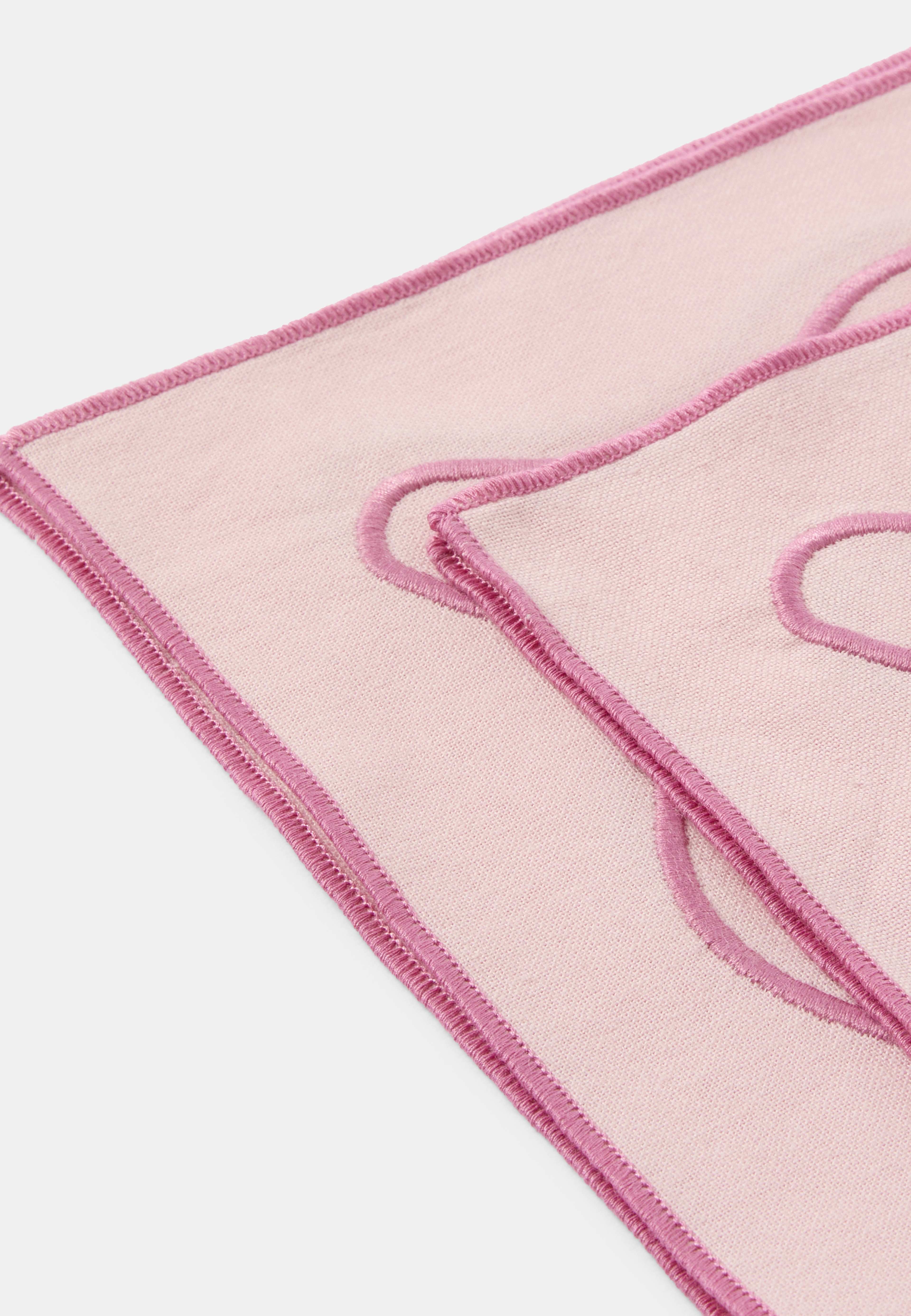 Bomullsservetter med broderi, 2-pack