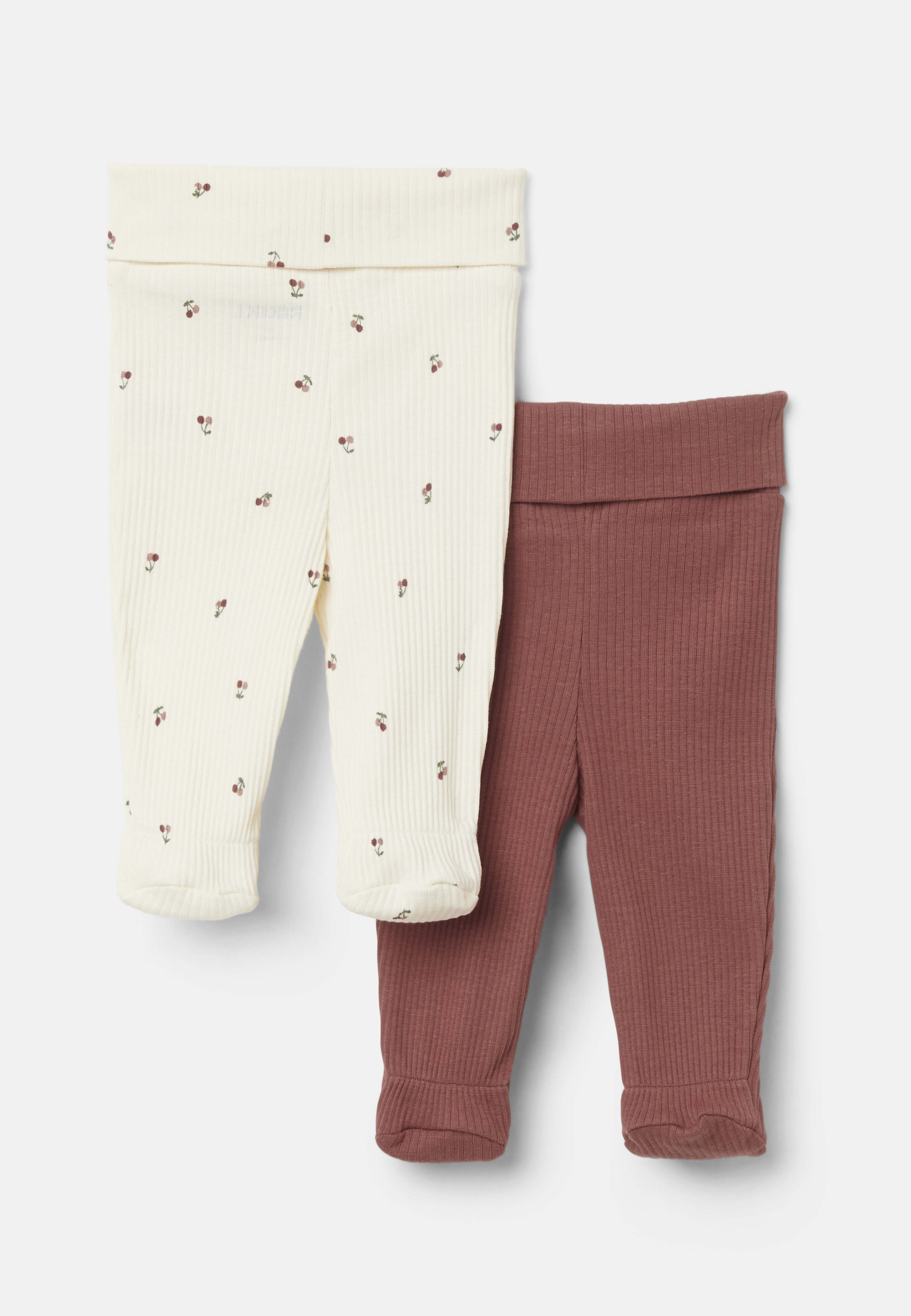 Ribbade leggings med fot INA, 2-pack