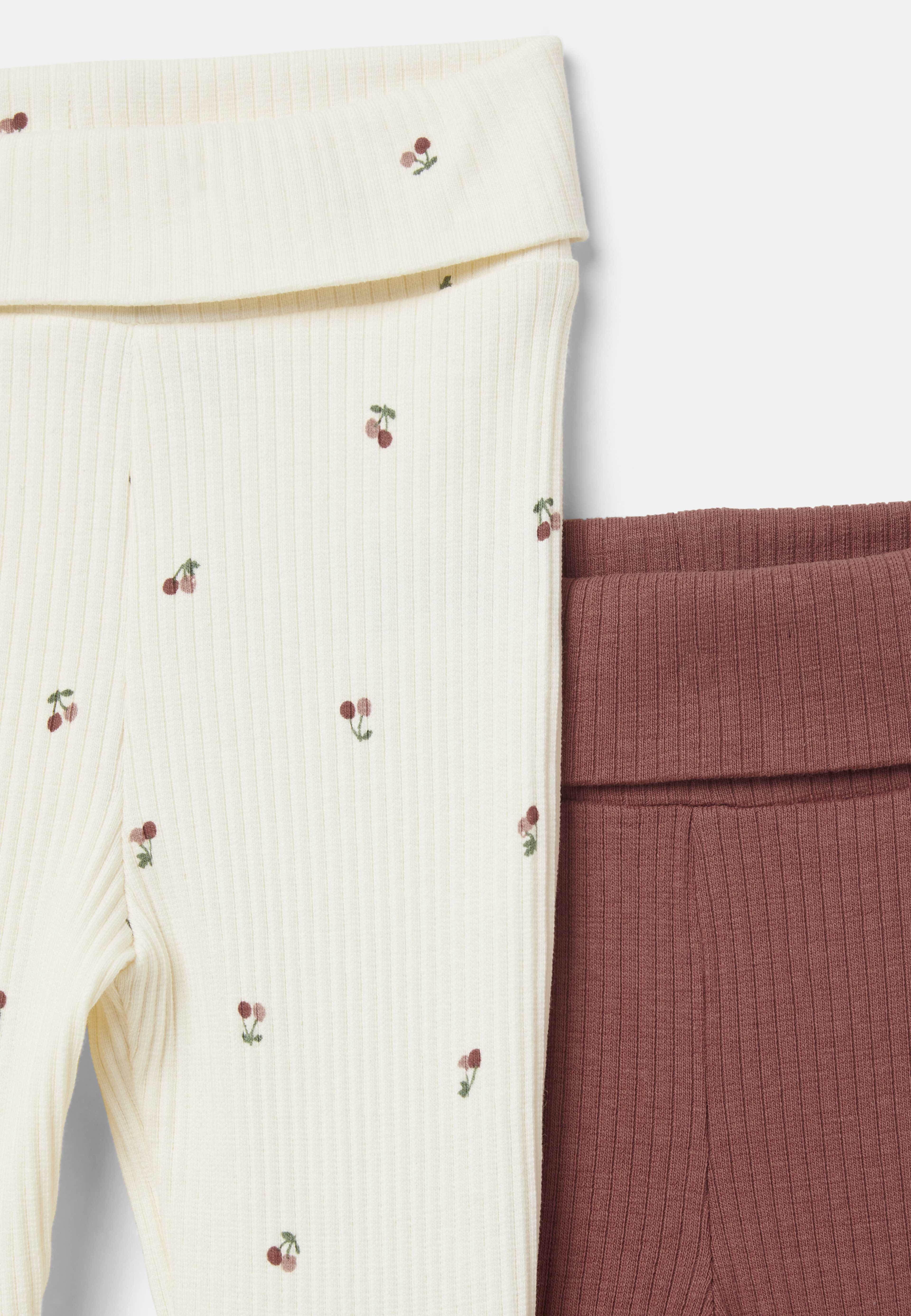 Ribbade leggings med fot INA, 2-pack